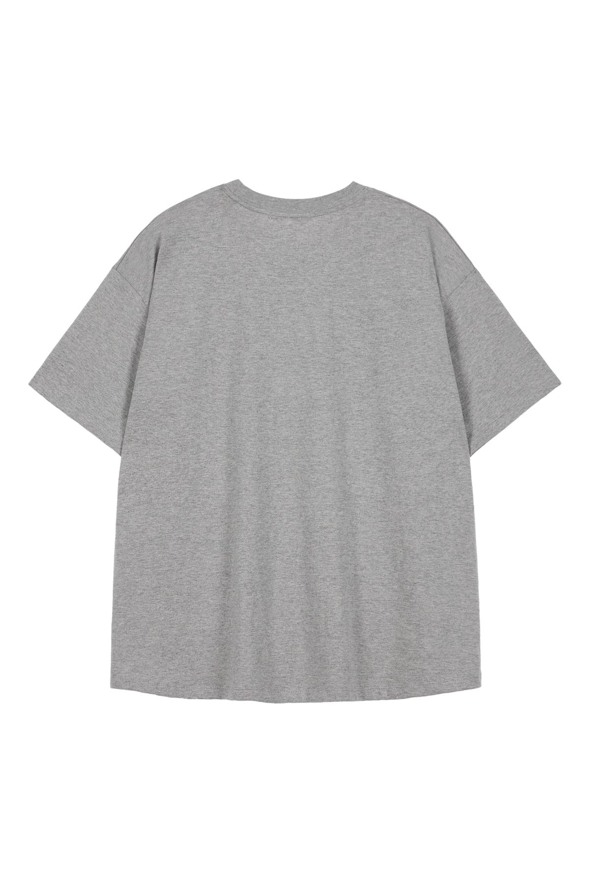 다이닛(DEINET) DEINET BOLD LOGO T-SHIRTS IN MELANGE GREY