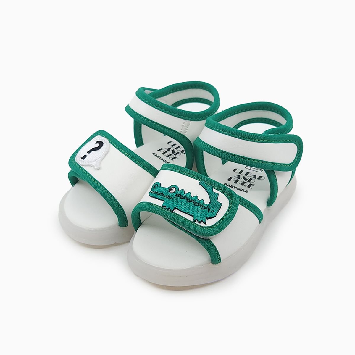 베이비솔(BABYSOLE) 궁금한악어 LED 샌들