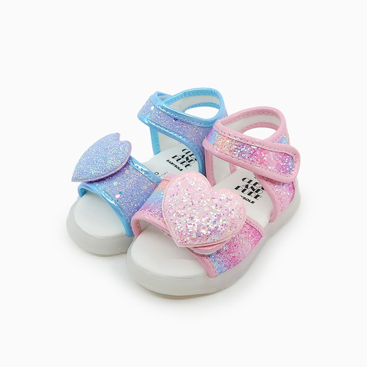 베이비솔(BABYSOLE) 썸머클로이하트 LED 샌들