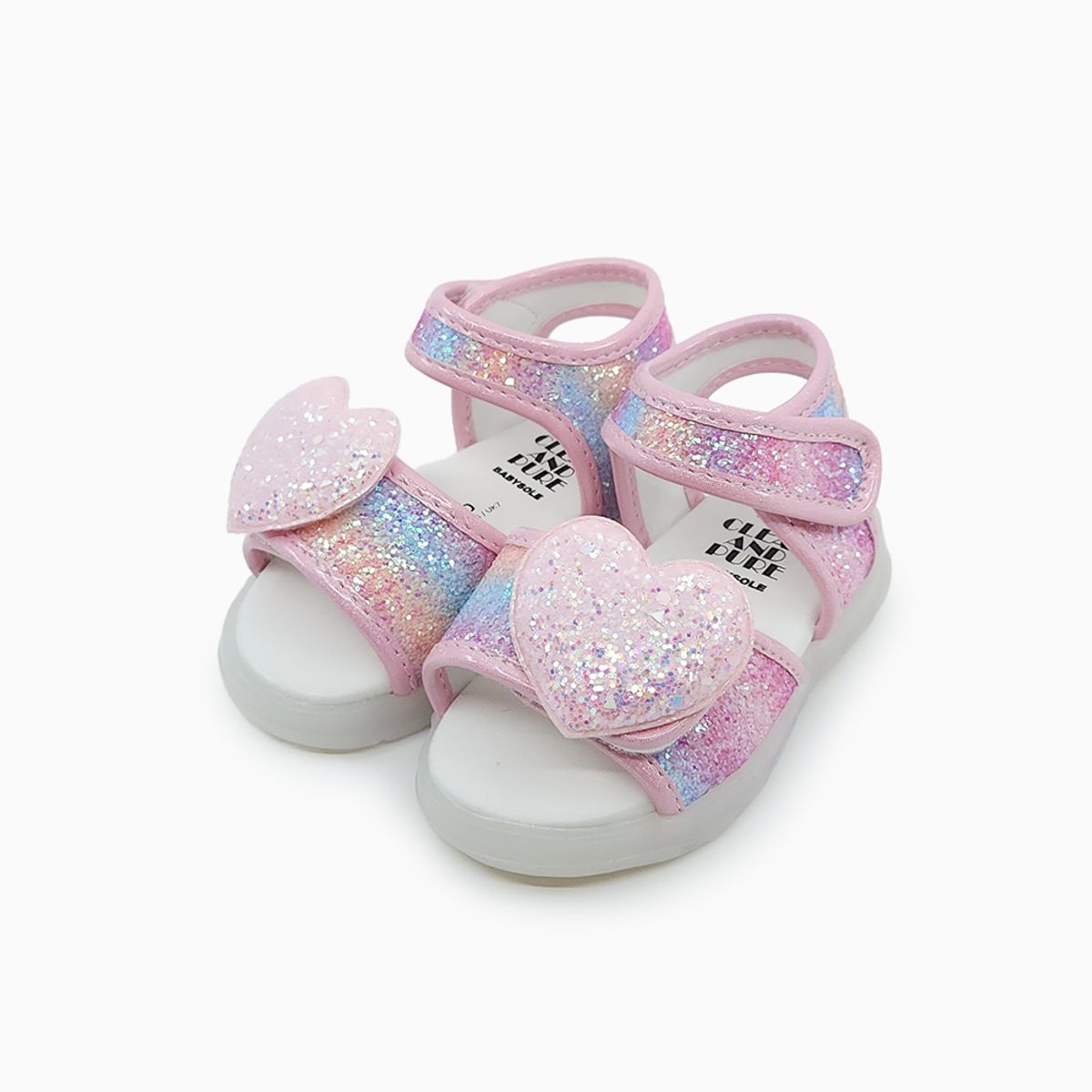 베이비솔(BABYSOLE) 썸머클로이하트 LED 샌들