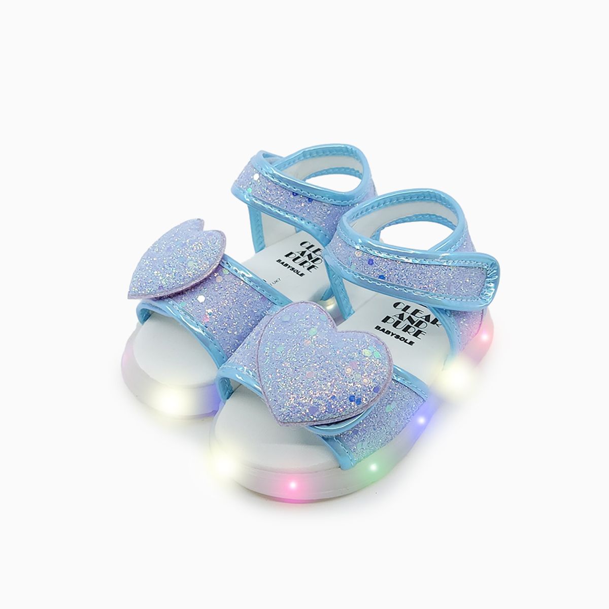 베이비솔(BABYSOLE) 썸머클로이하트 LED 샌들