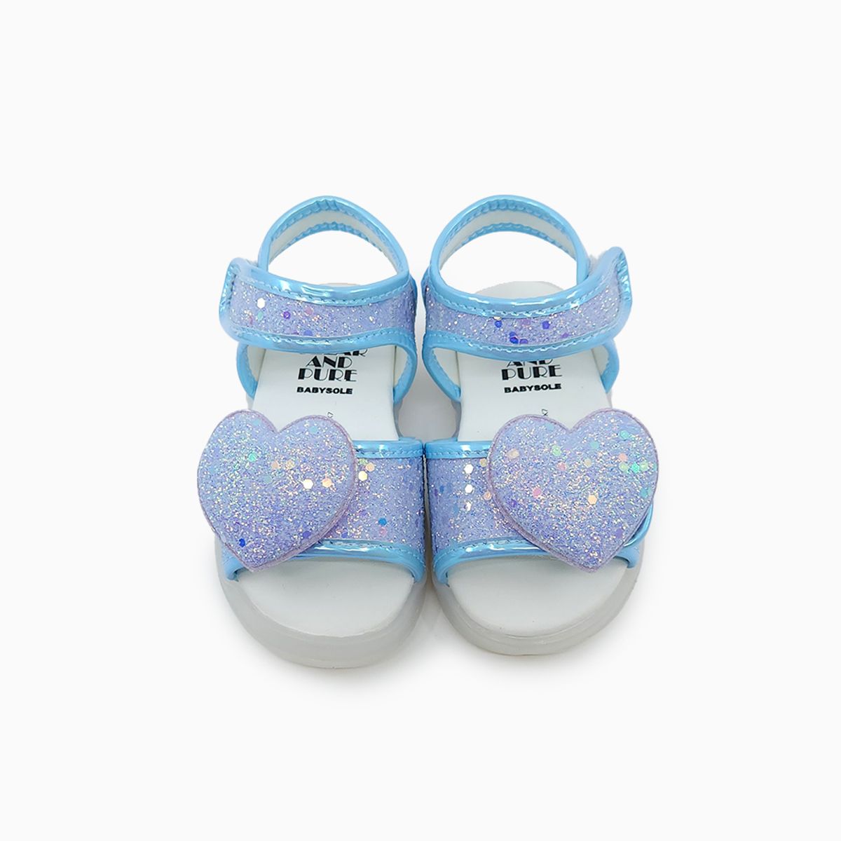 베이비솔(BABYSOLE) 썸머클로이하트 LED 샌들