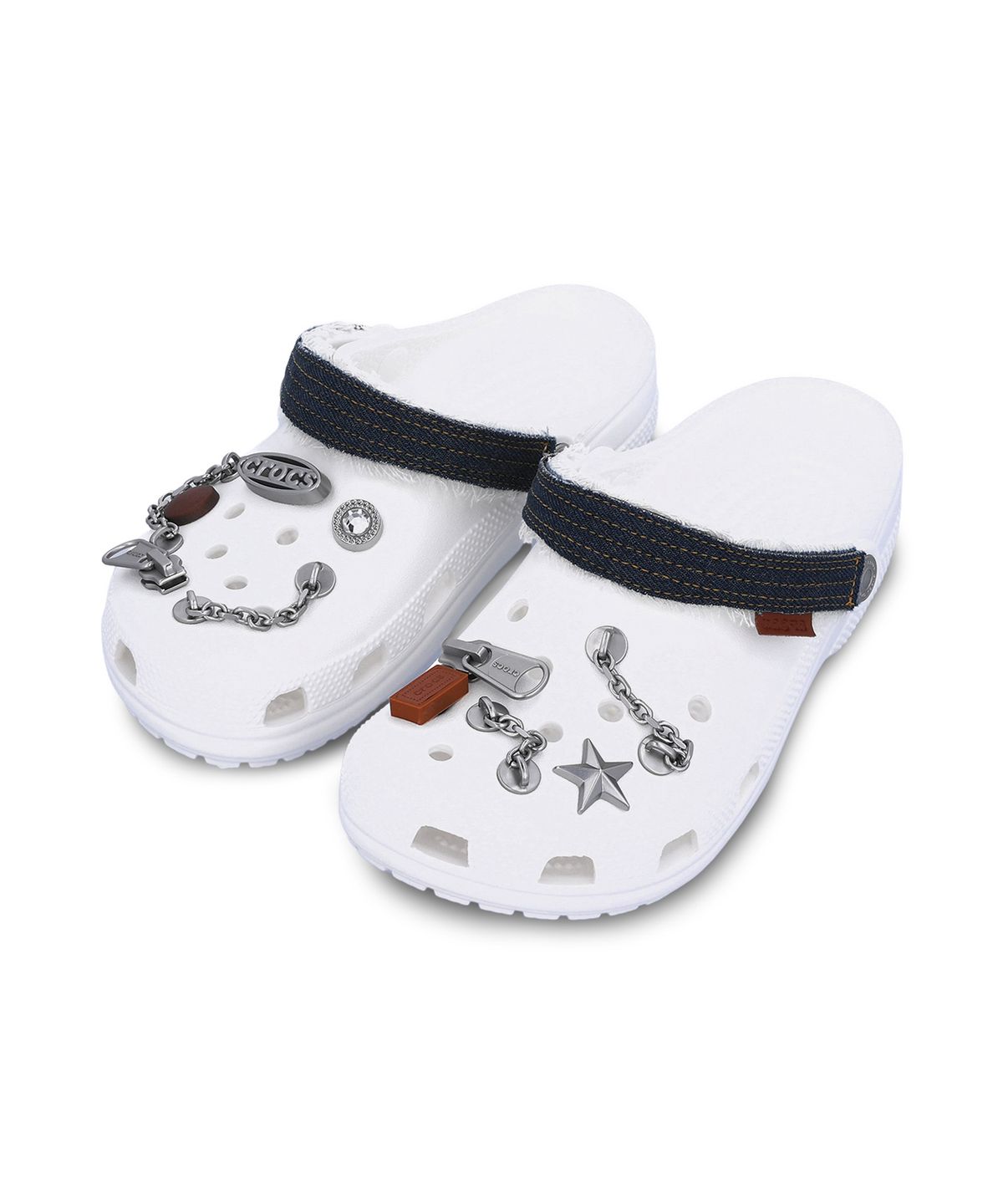 크록스(CROCS) 클래식 서머 데님 클로그 - 화이트 / 211988-100