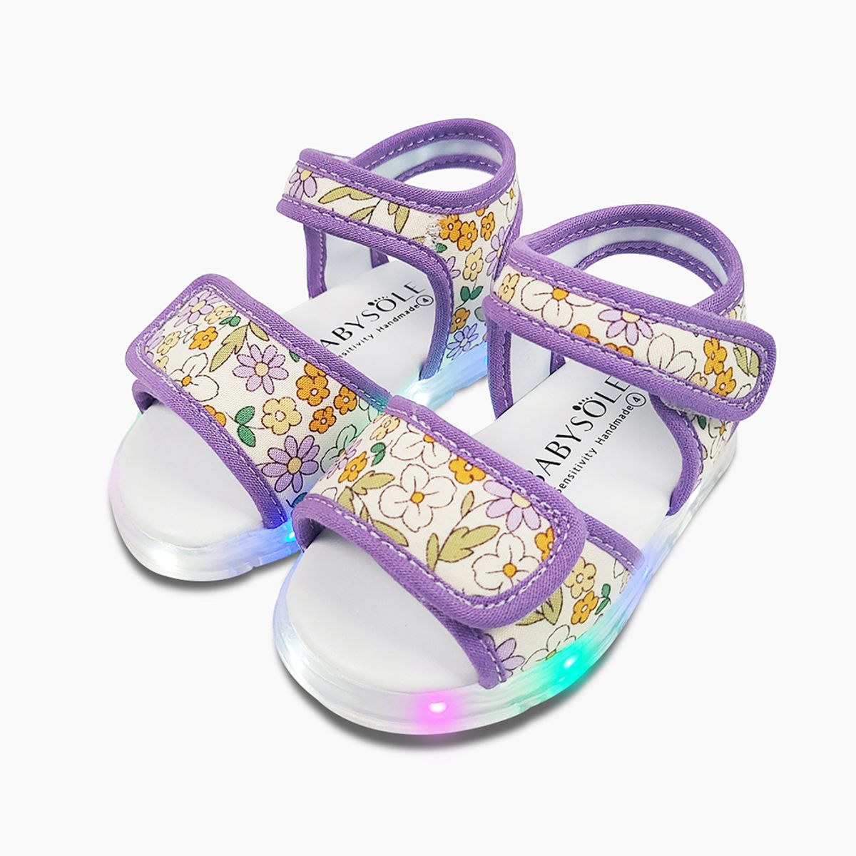 베이비솔(BABYSOLE) 플라워LED샌들