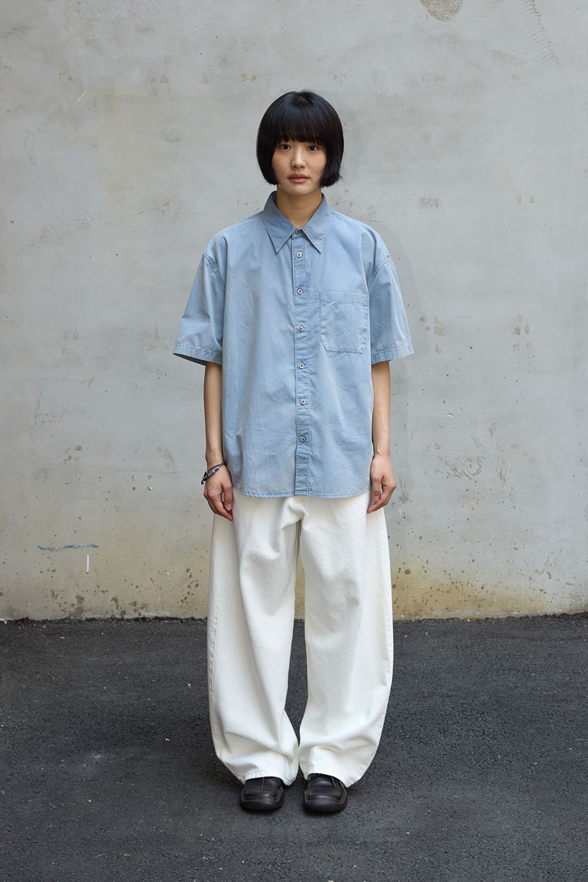 해칭룸(HATCHINGROOM) Wide Curve Jeans Eggshell