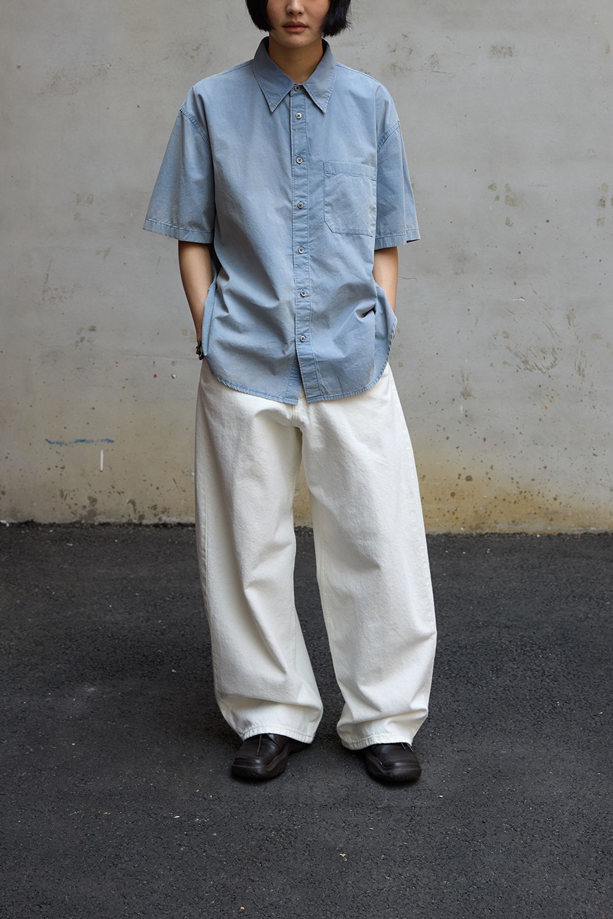 해칭룸(HATCHINGROOM) Wide Curve Jeans Eggshell