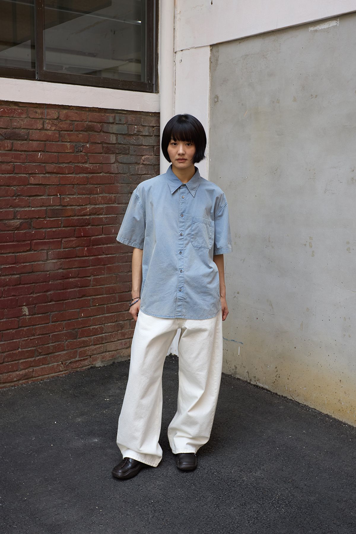 해칭룸(HATCHINGROOM) Wide Curve Jeans Eggshell