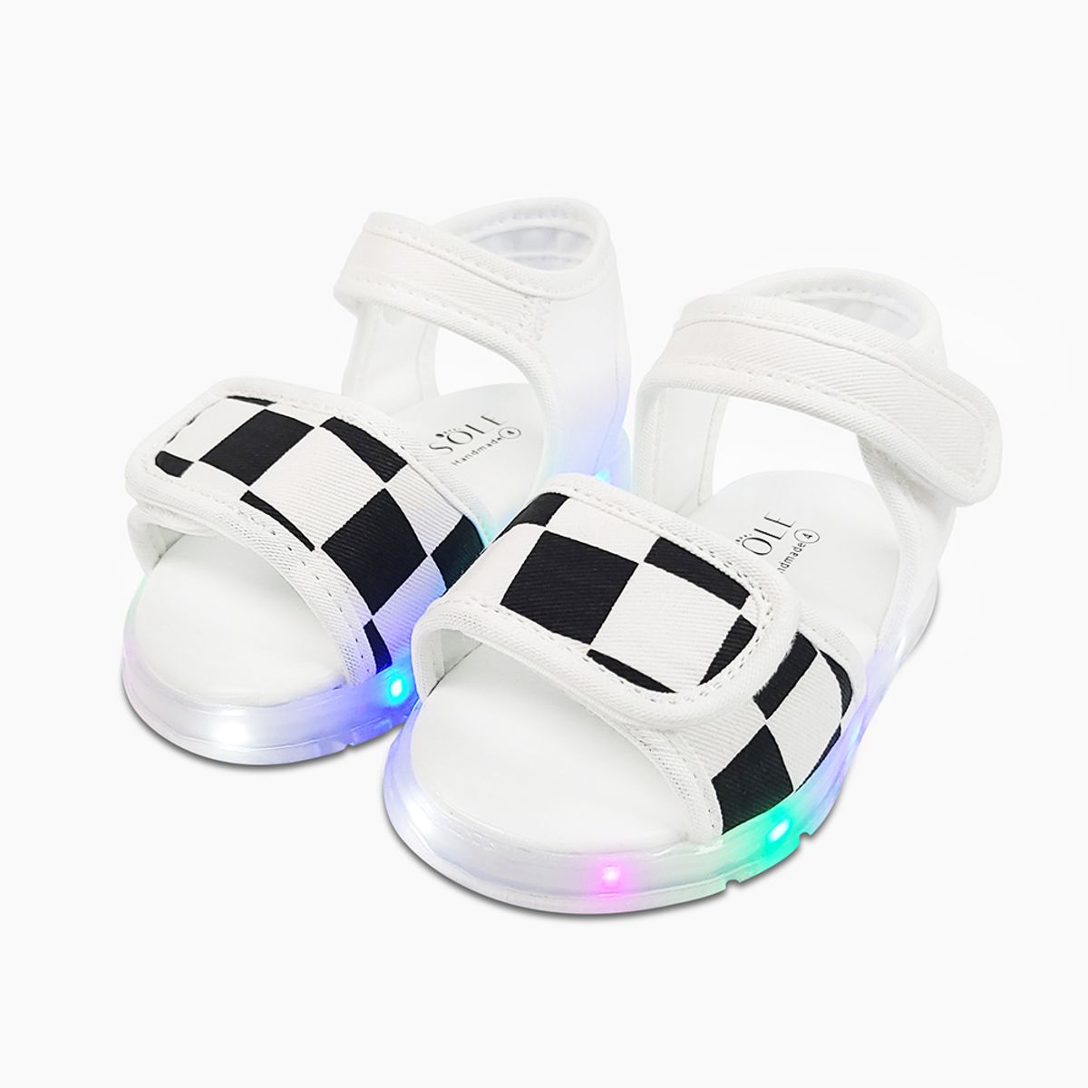베이비솔(BABYSOLE) 체커보드LED샌들