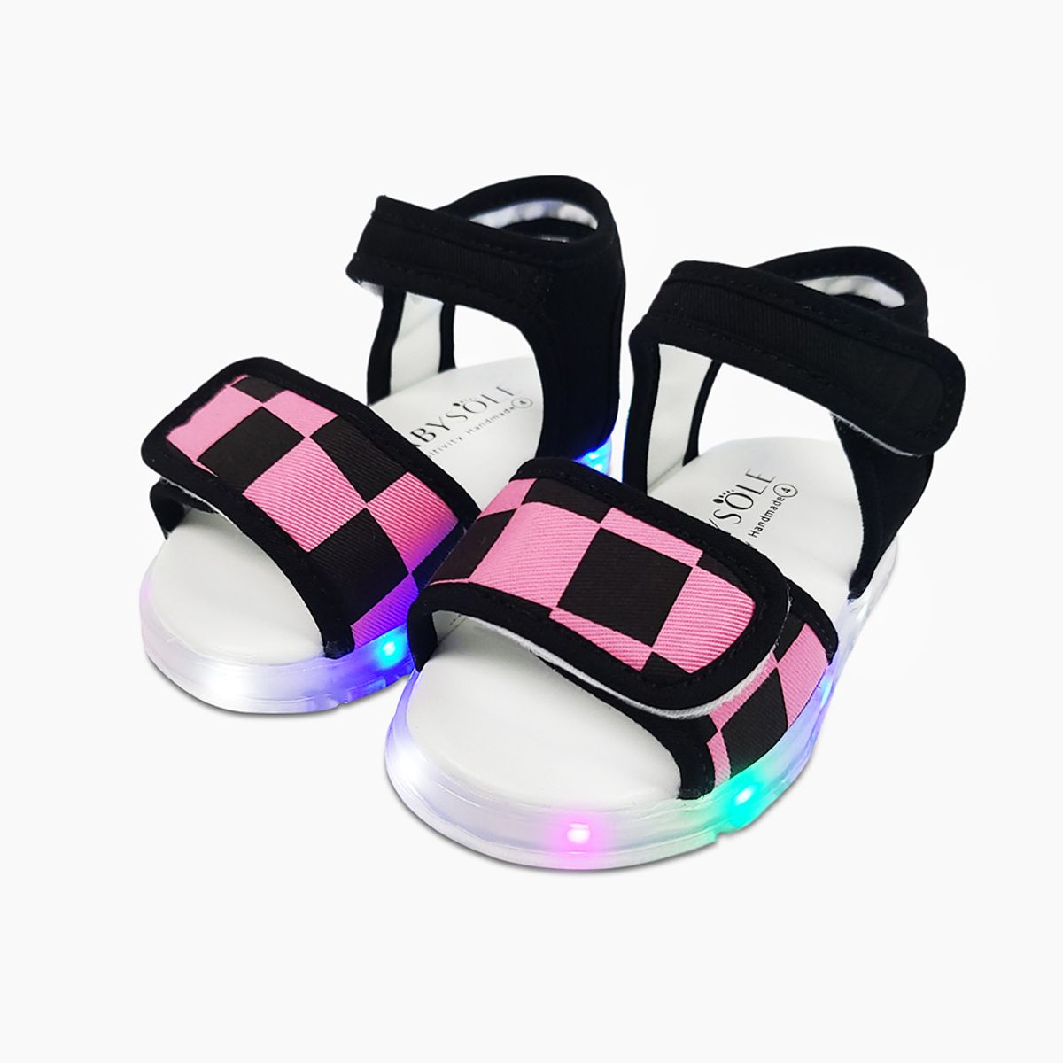 베이비솔(BABYSOLE) 체커보드LED샌들