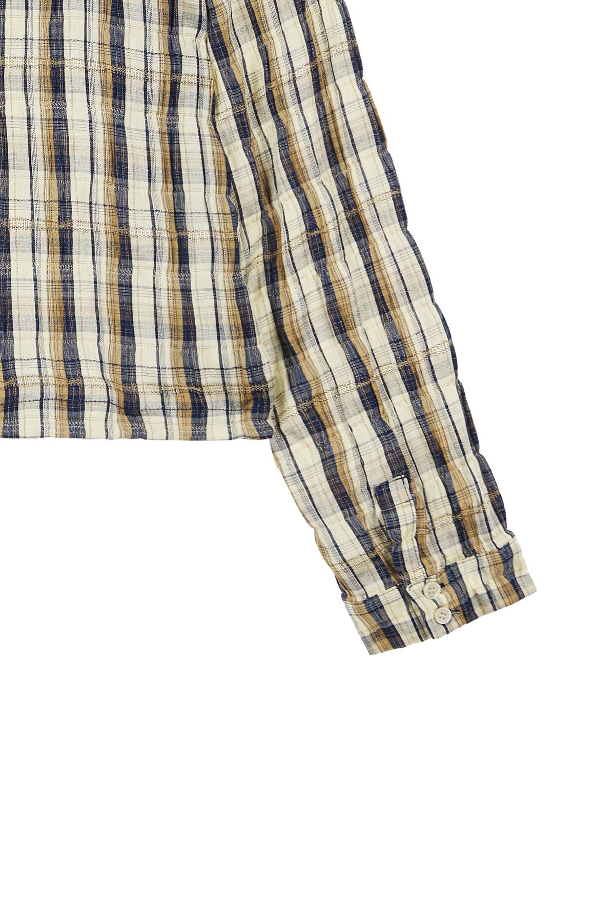 다이닛(DEINET) DEINET BACK LOGO CHECK HOODIE SHIRTS IN BROWN