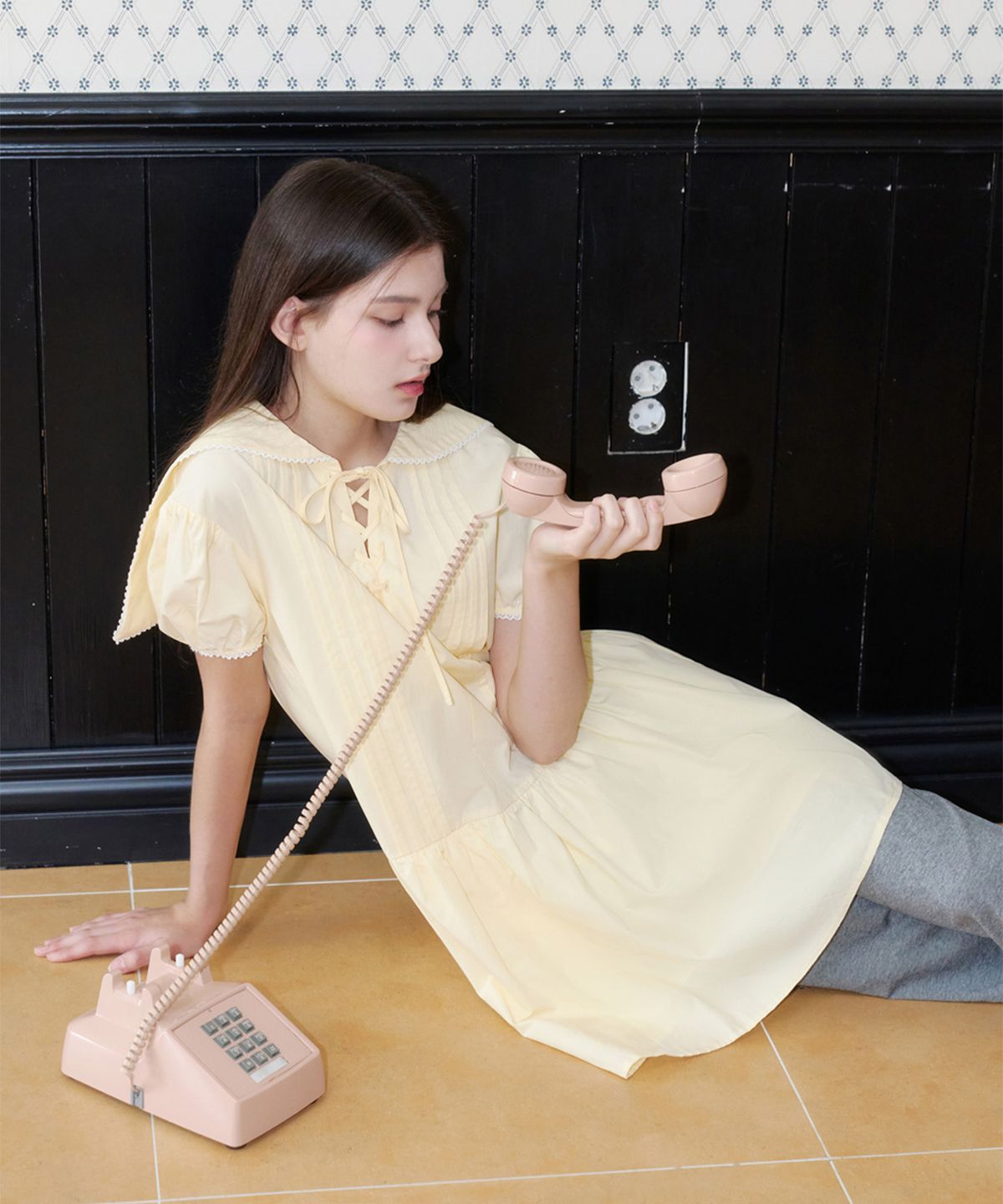 알키알카(ALKI ALKA) Sailor Dress (Butter)