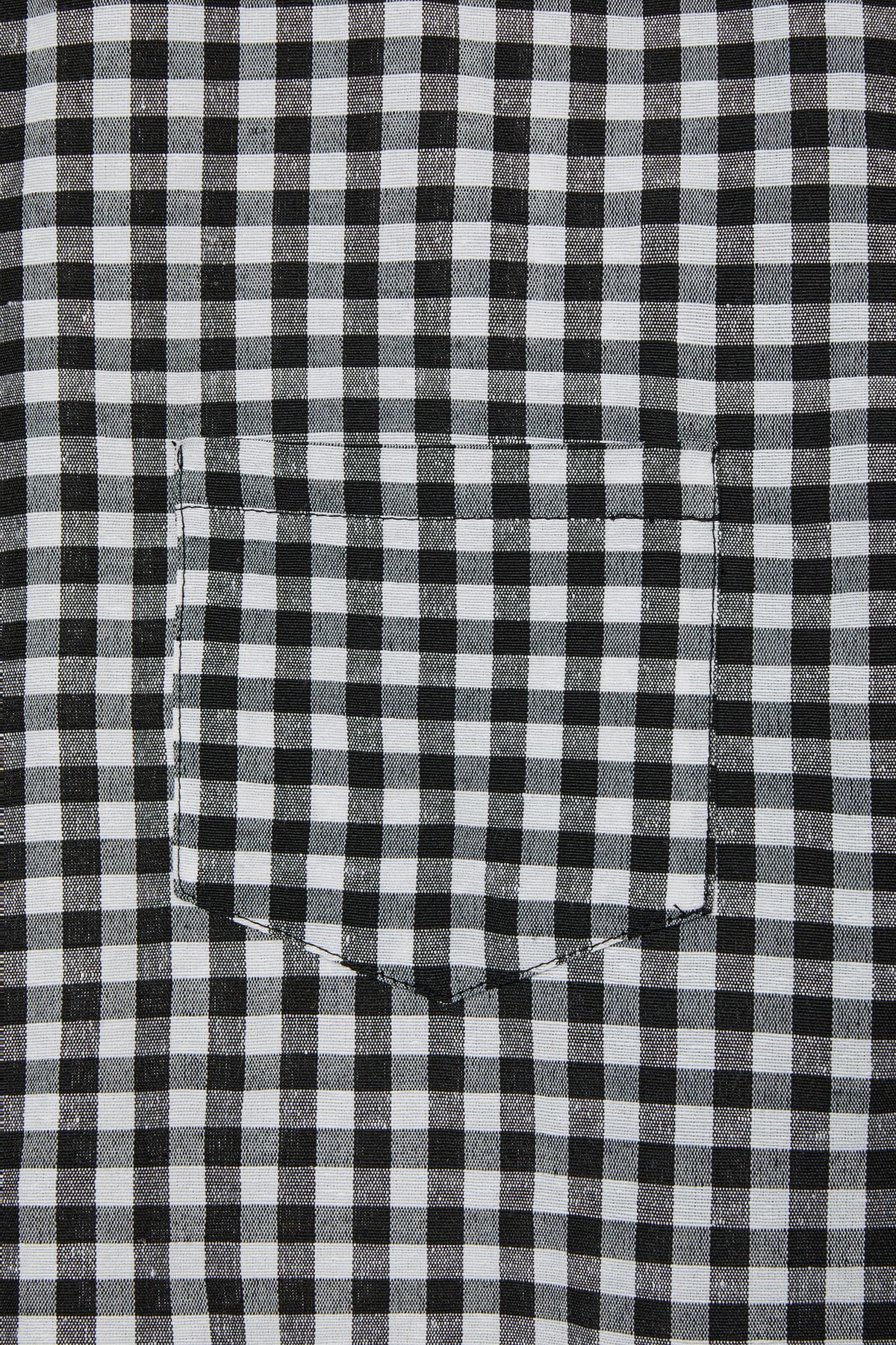 다이닛(DEINET) DEINET OVERFIT CHECK SHIRTS IN BLACK