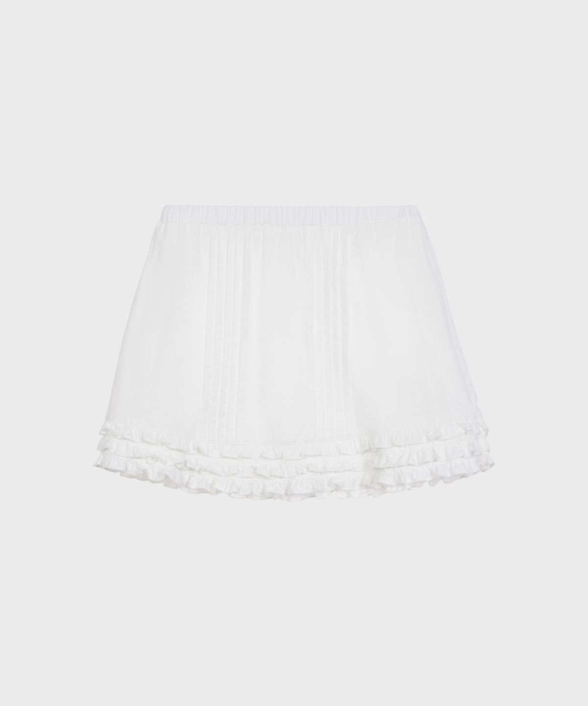 알키알카(ALKI ALKA) Pintuck Frill Skirt (White)