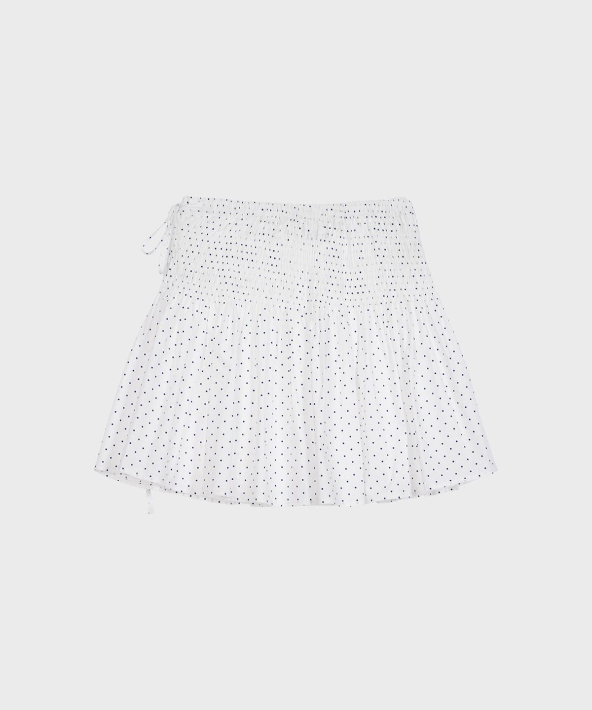 알키알카(ALKI ALKA) Smocked Dot Skirt (White)