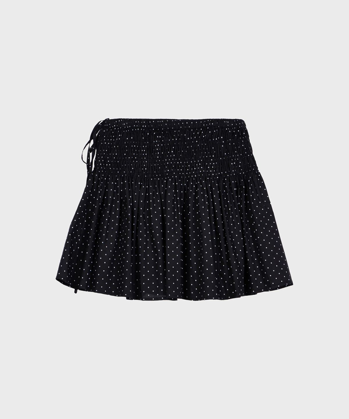 알키알카(ALKI ALKA) Smocked Dot Skirt (Black)