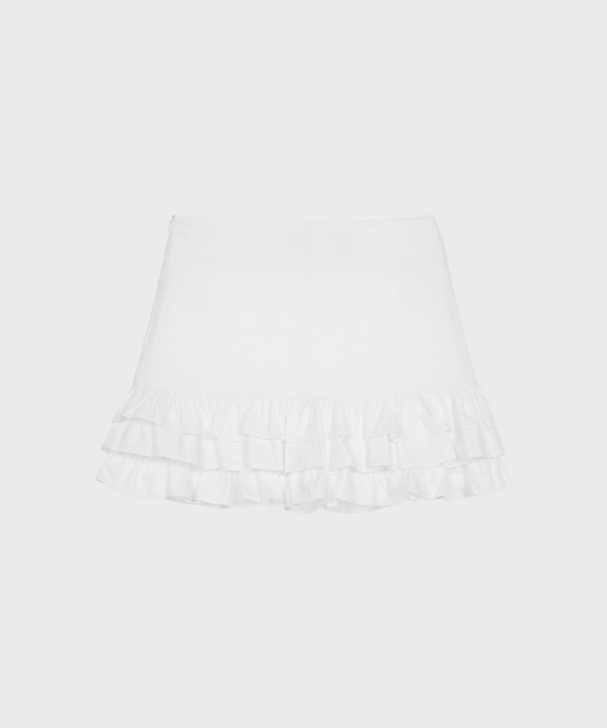 알키알카(ALKI ALKA) Tiered Ruffle Skirt (White)