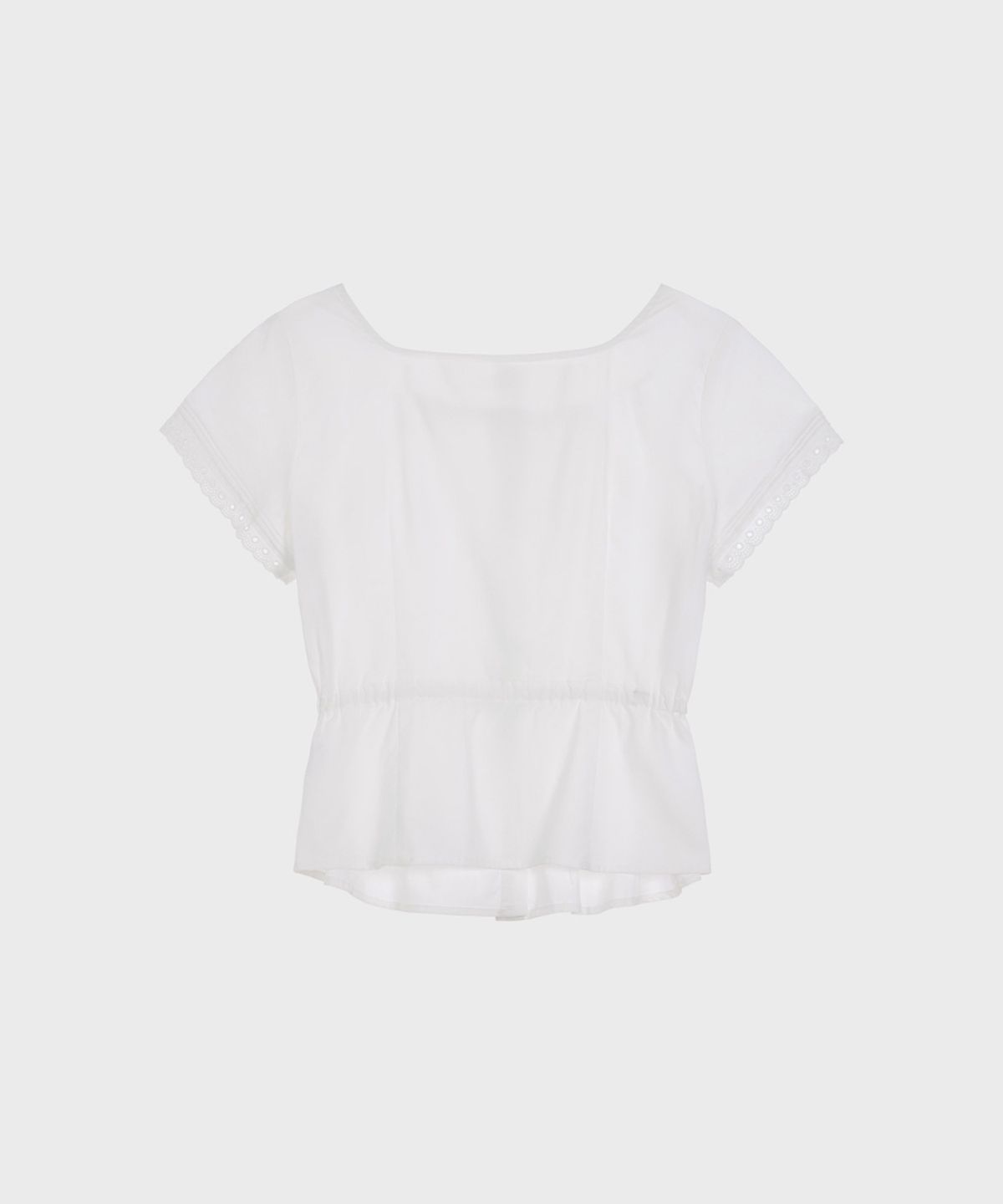 알키알카(ALKI ALKA) String Pintuck Blouse (White)