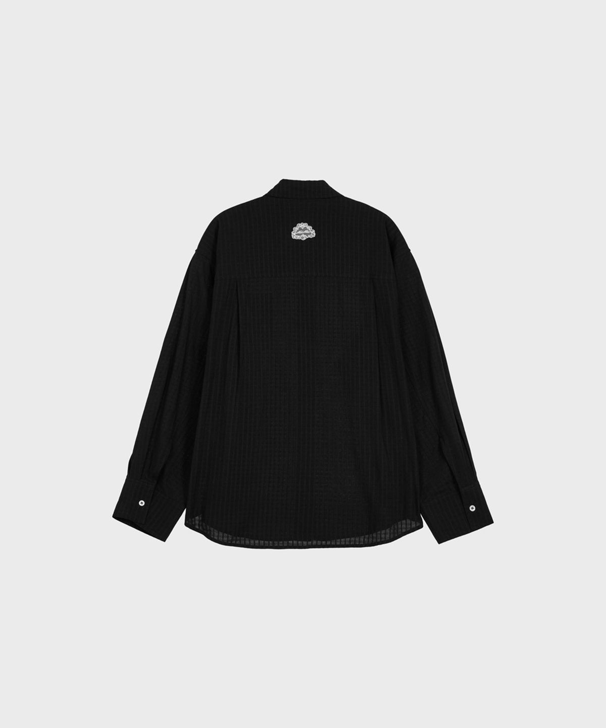 알키알카(ALKI ALKA) Loose-Fit Check Shirt (Black)