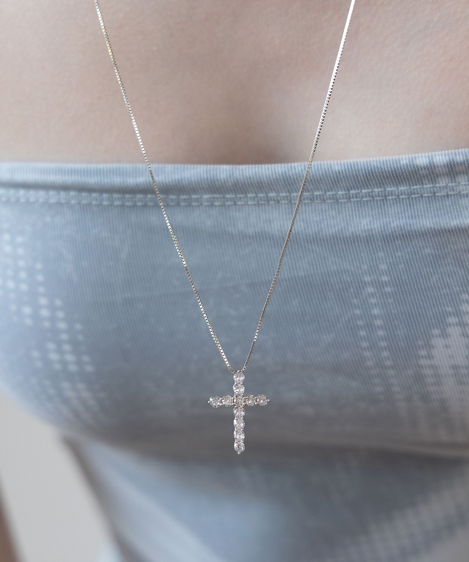 【TATIANA】(Silver925) Cubic Cross Pendant Long Necklace MUSINSA | TATIANA (Silver 925) Cubic Cross Pendant Long