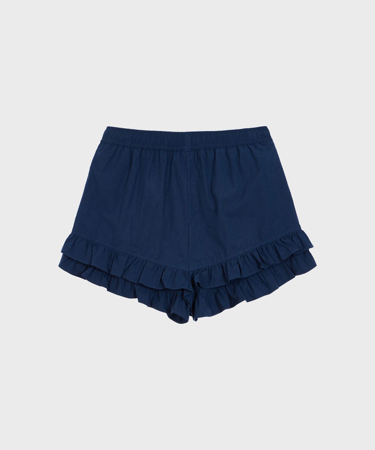 알키알카(ALKI ALKA) Ruffle Hem Shorts (Navy)