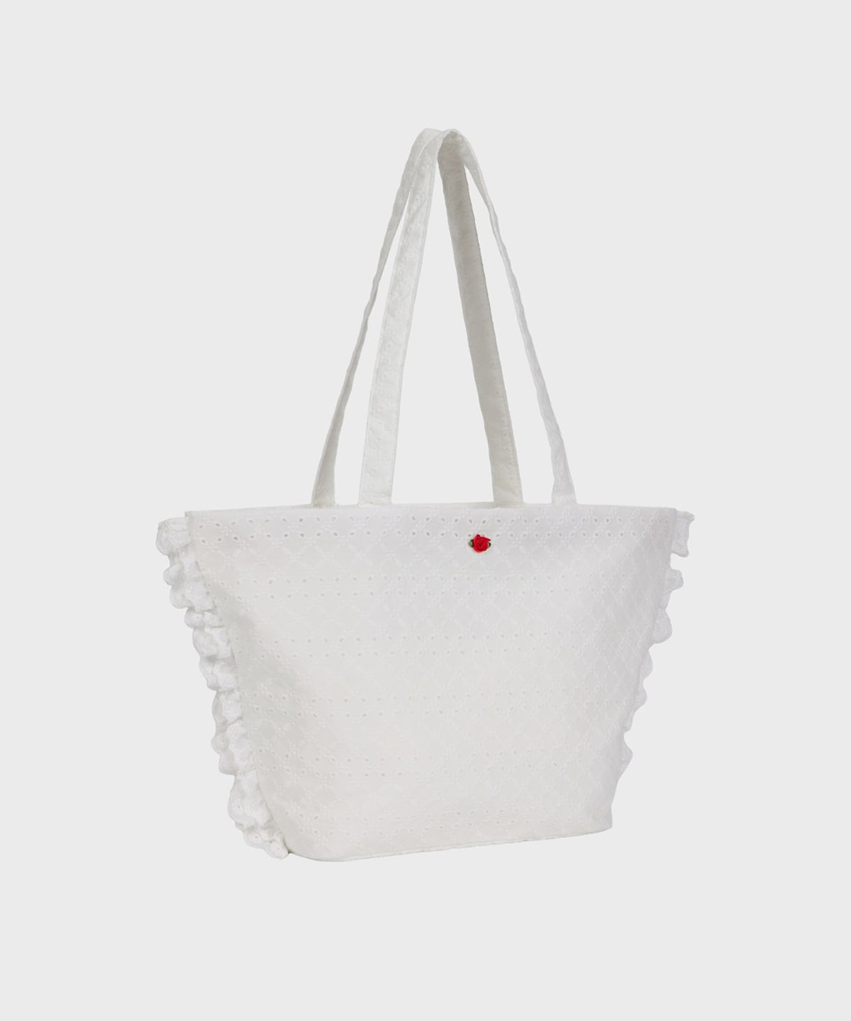 알키알카(ALKI ALKA) Ruffle Trim Bag (White)