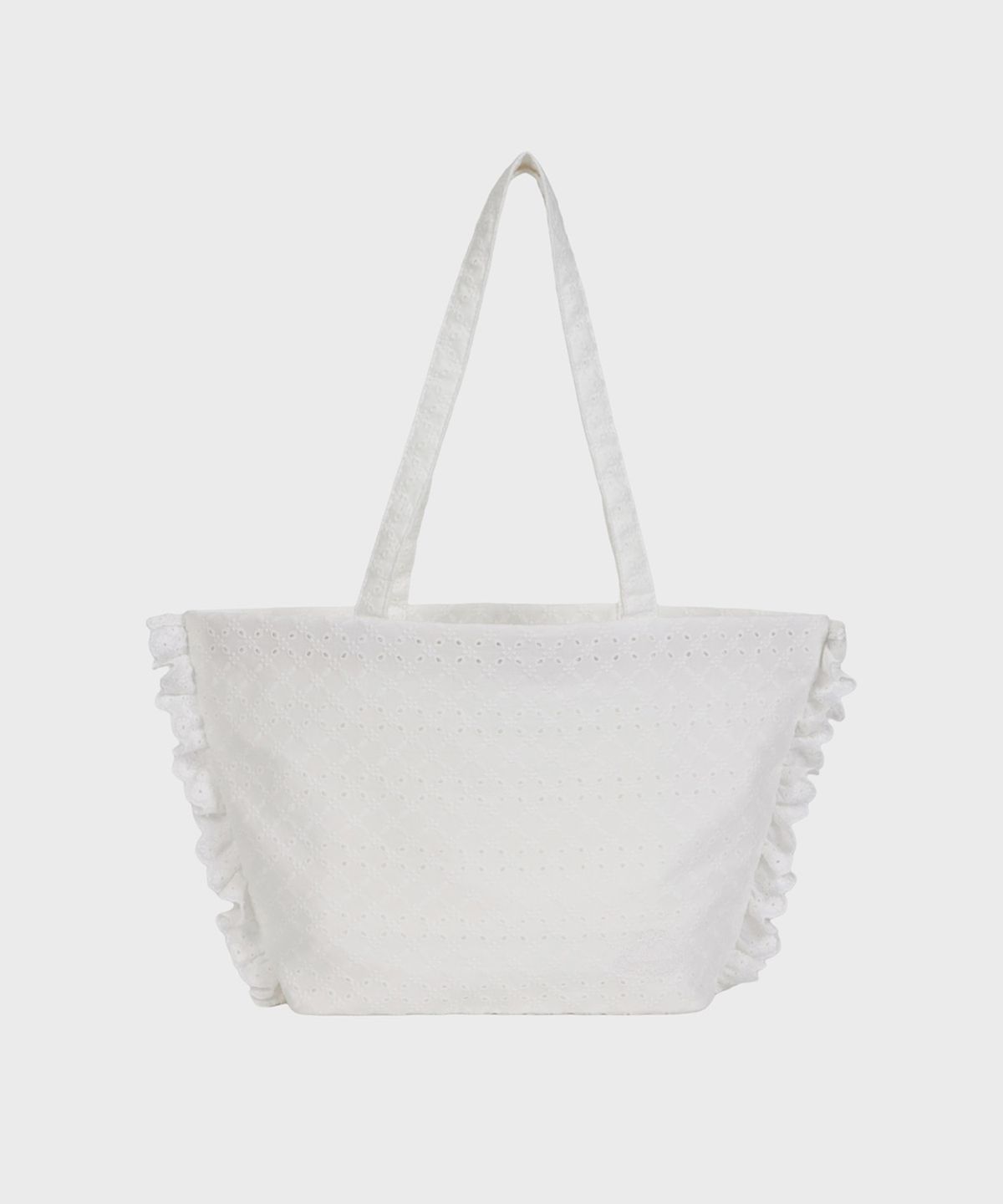 알키알카(ALKI ALKA) Ruffle Trim Bag (White)
