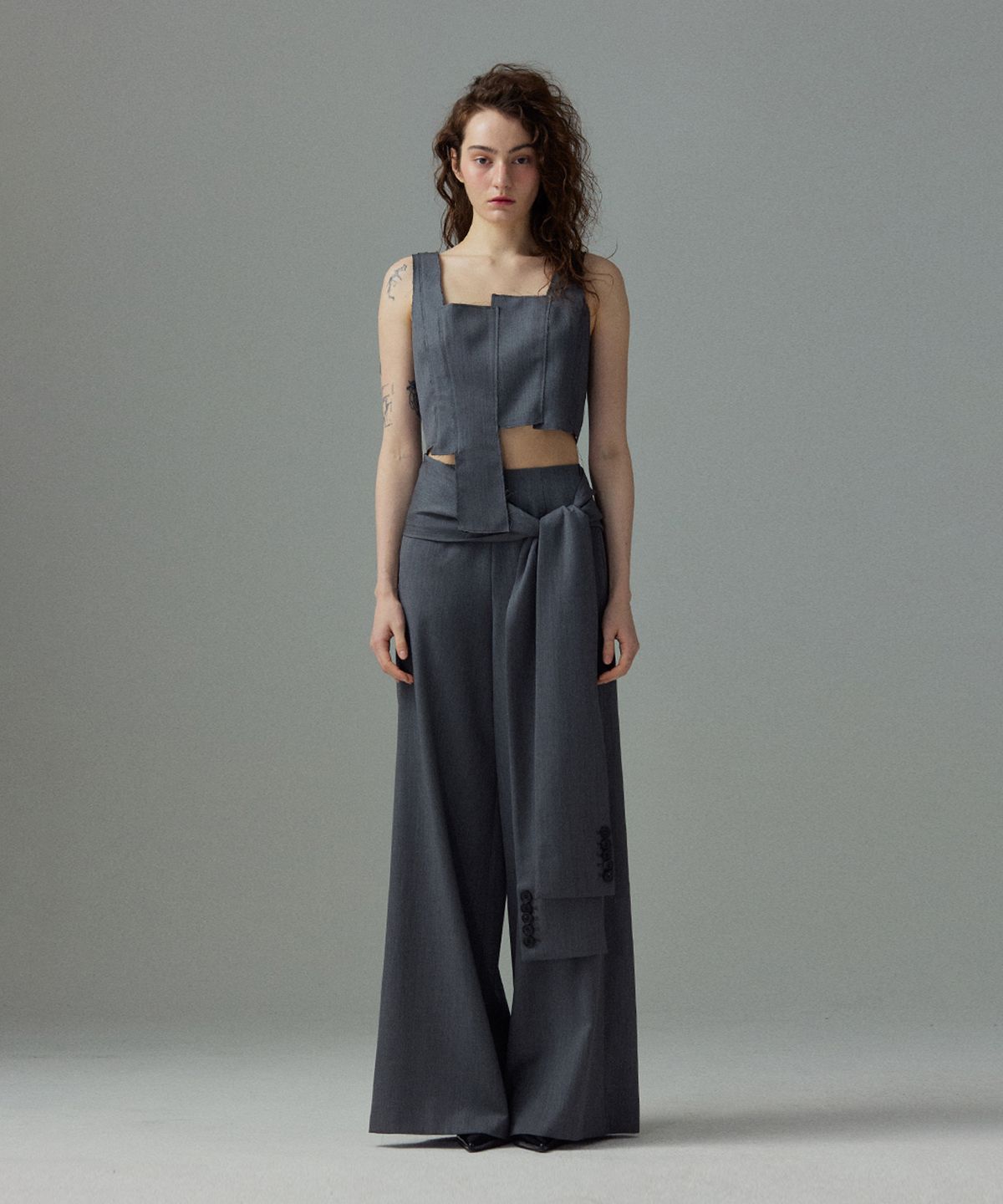 므아므(MMAM) Patchwork sleeveless top