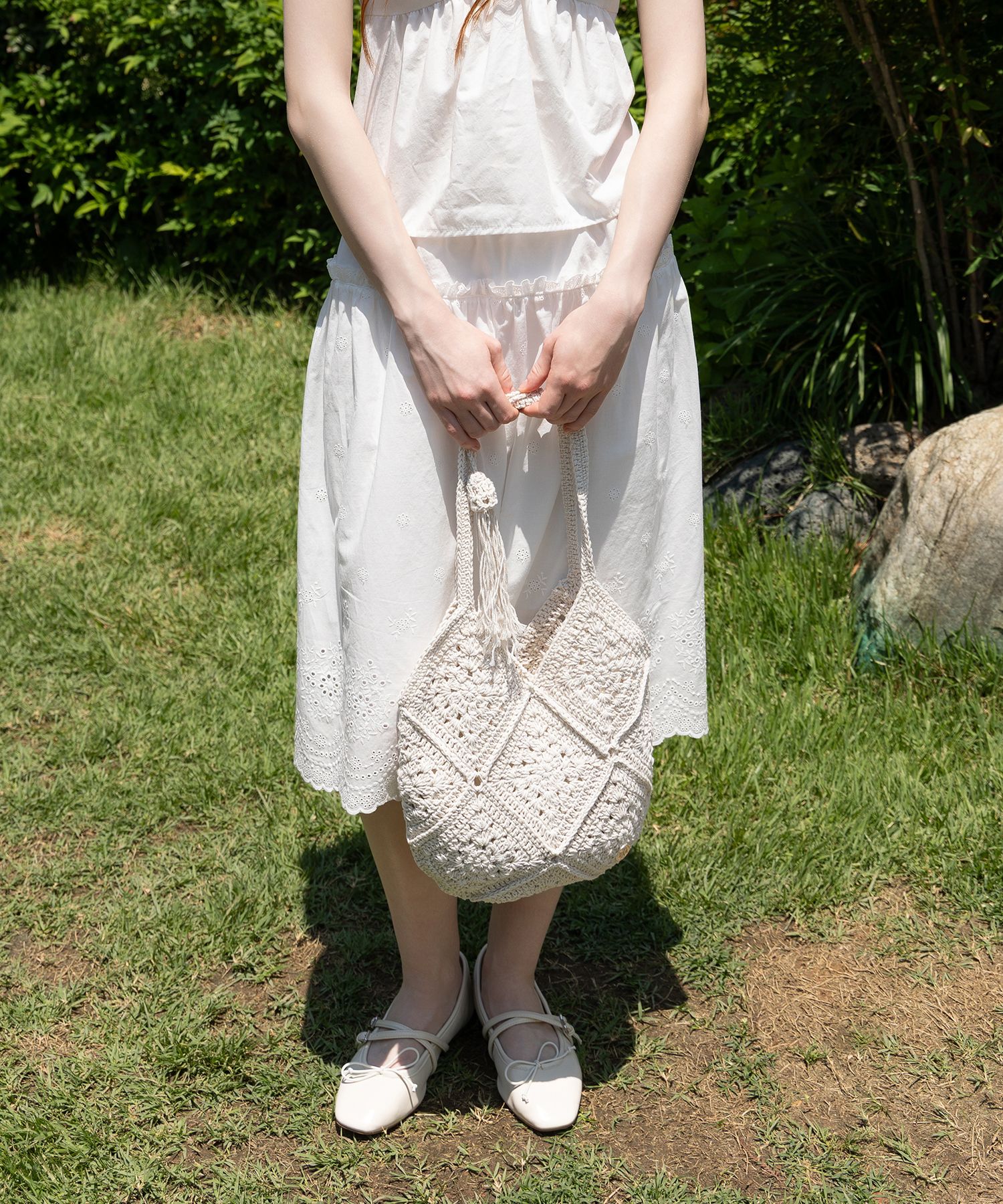 【TATIANA】Liri Crochet Knit Cotton Shoulder Bag バッグ MUSINSA | TATIANA Lily Crochet Knit Cotton Shoulder Bag BG8251
