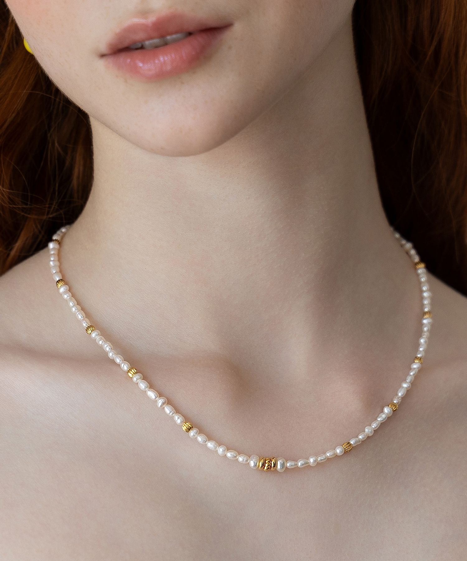 【TATIANA】(Silver925) Dot Fresh Water Pearl Necklace 韓国発 TATIANA] 韓国☆SILVER925☆Dot Fresh Water Pearl Necklace