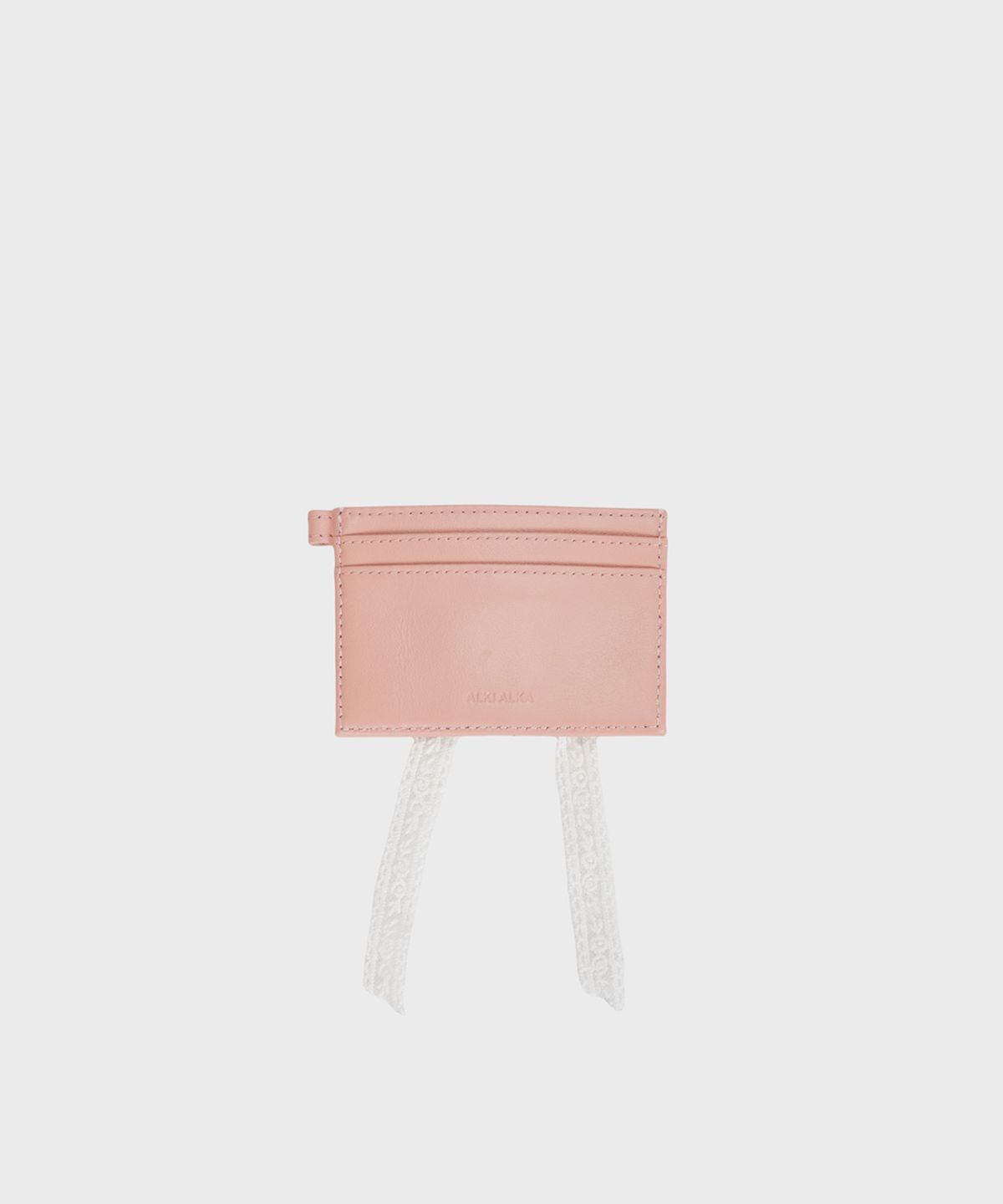 알키알카(ALKI ALKA) Lace-up Card Wallet (Pink)