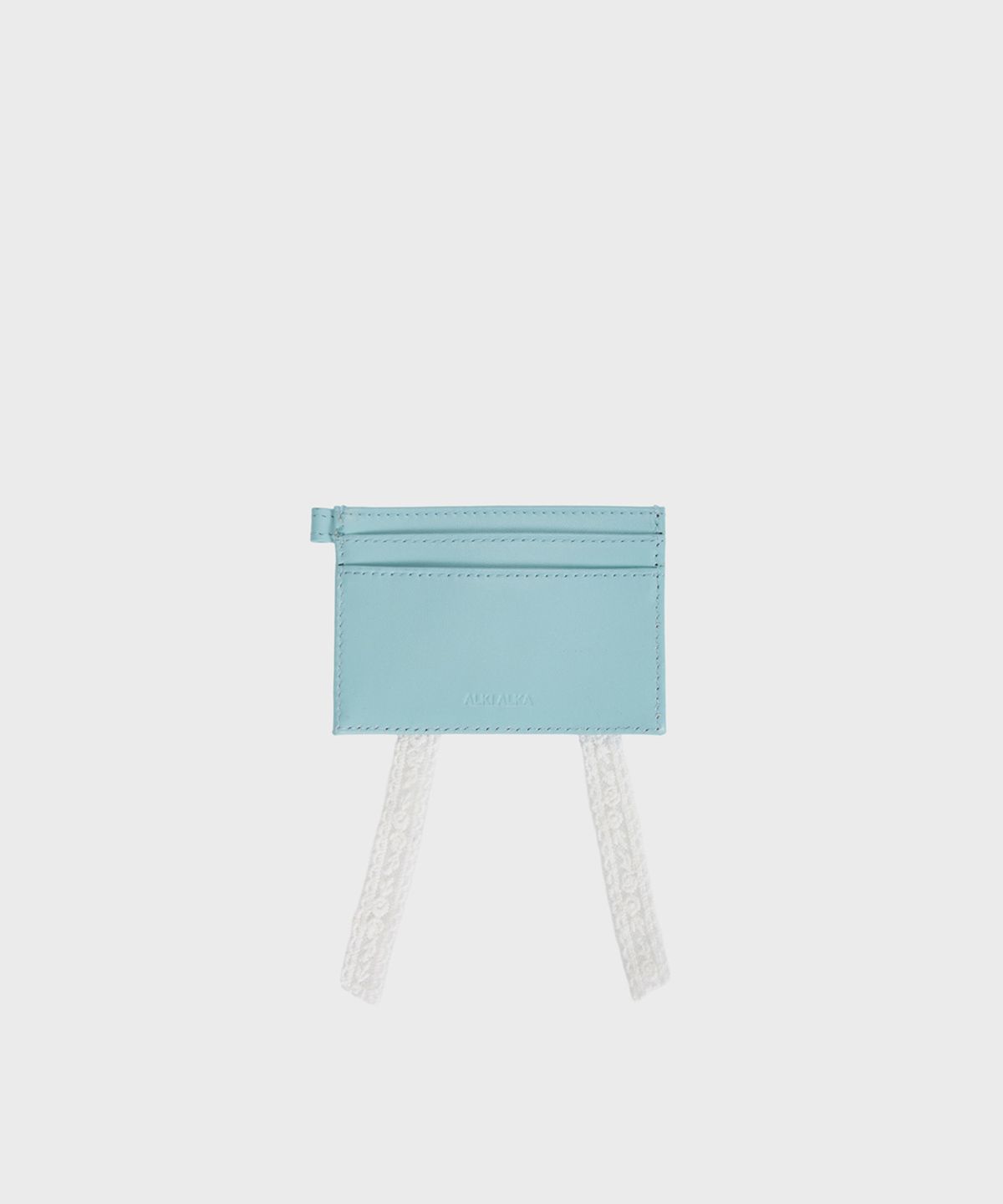 알키알카(ALKI ALKA) Lace-up Card Wallet (Blue)