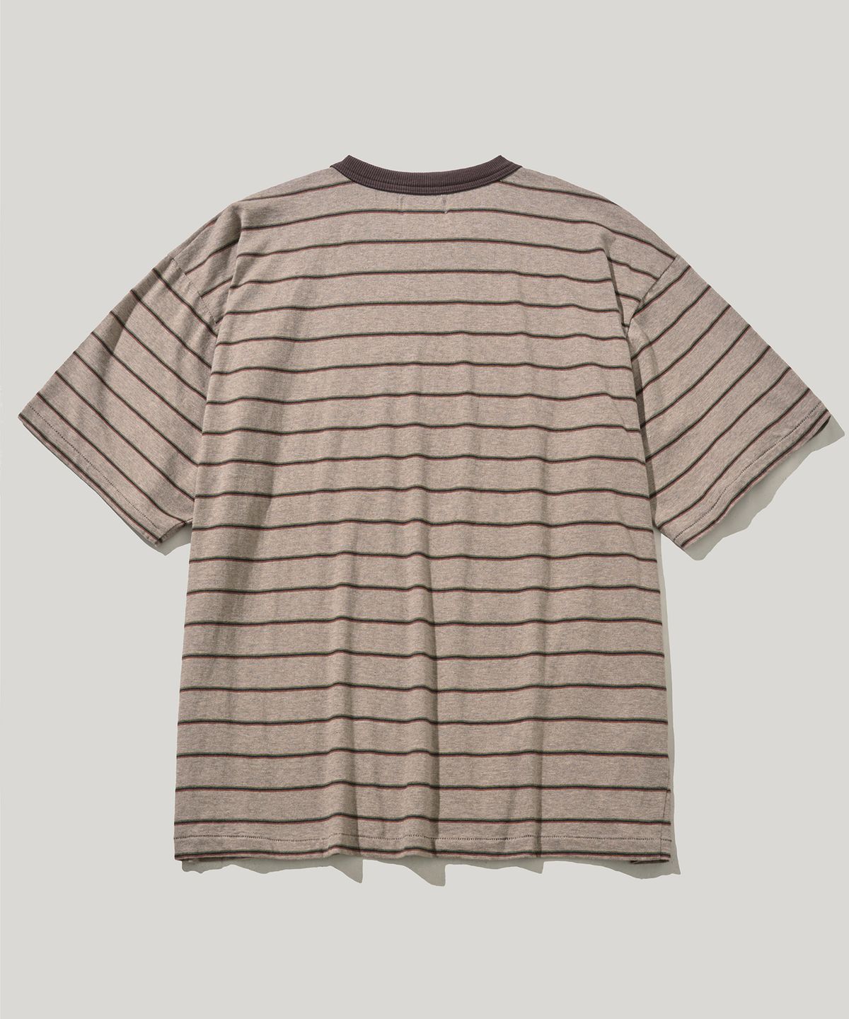 러스틱클럽(RUSTICCLUB) RC DUSTY STRIPE CROP T-SHIRT_LIGHT BROWN