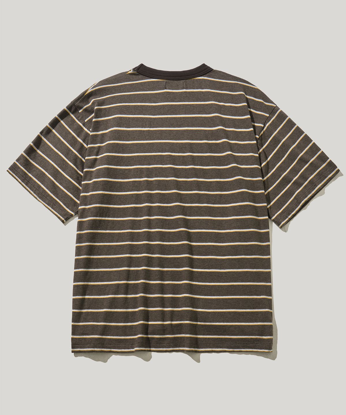 러스틱클럽(RUSTICCLUB) RC DUSTY STRIPE CROP T-SHIRT_BROWN
