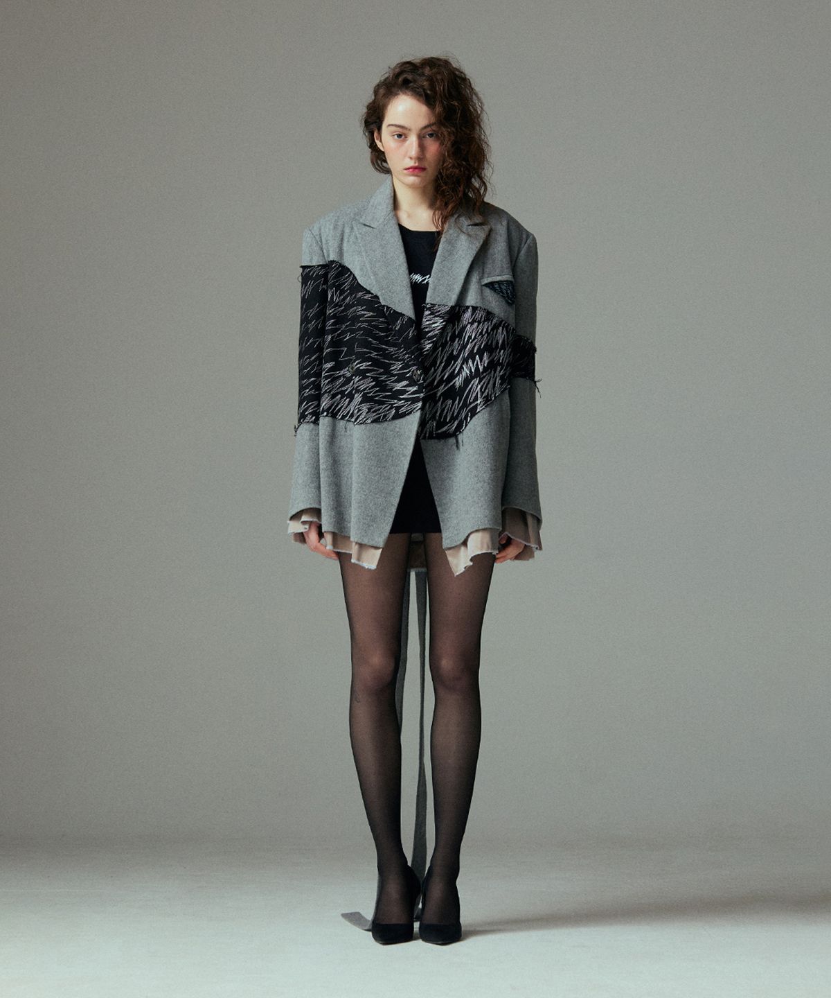 므아므(MMAM) Stitch patchwork blazer