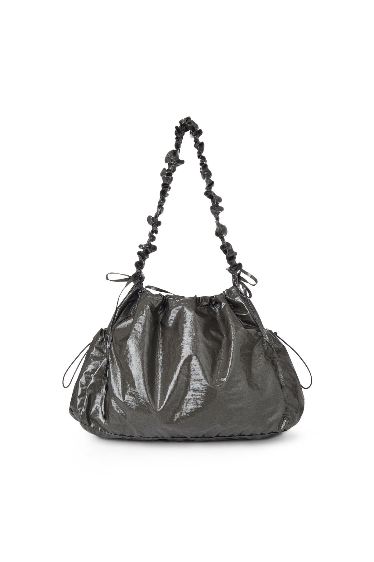 다이닛(DEINET) DEINET COATING SHIRRING BAG IN CHARCOAL