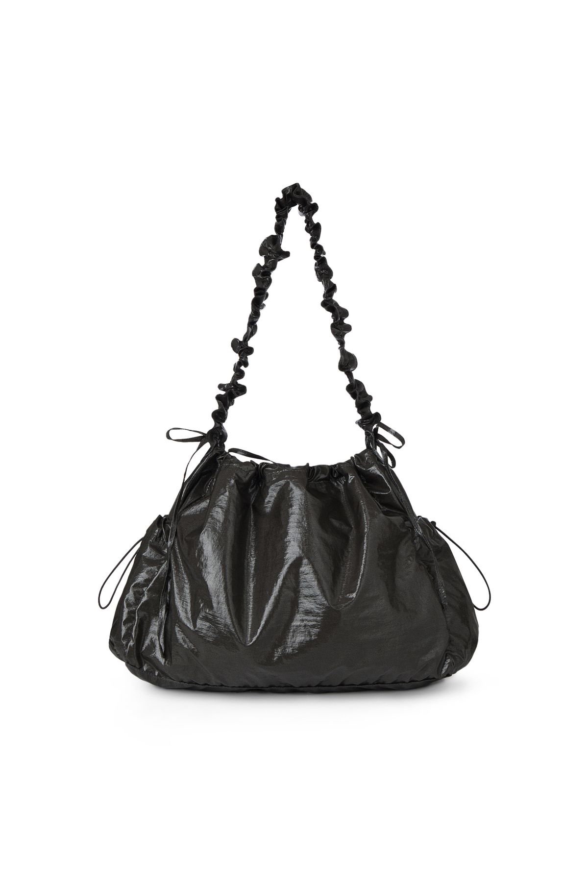 다이닛(DEINET) DEINET COATING SHIRRING BAG IN BLACK