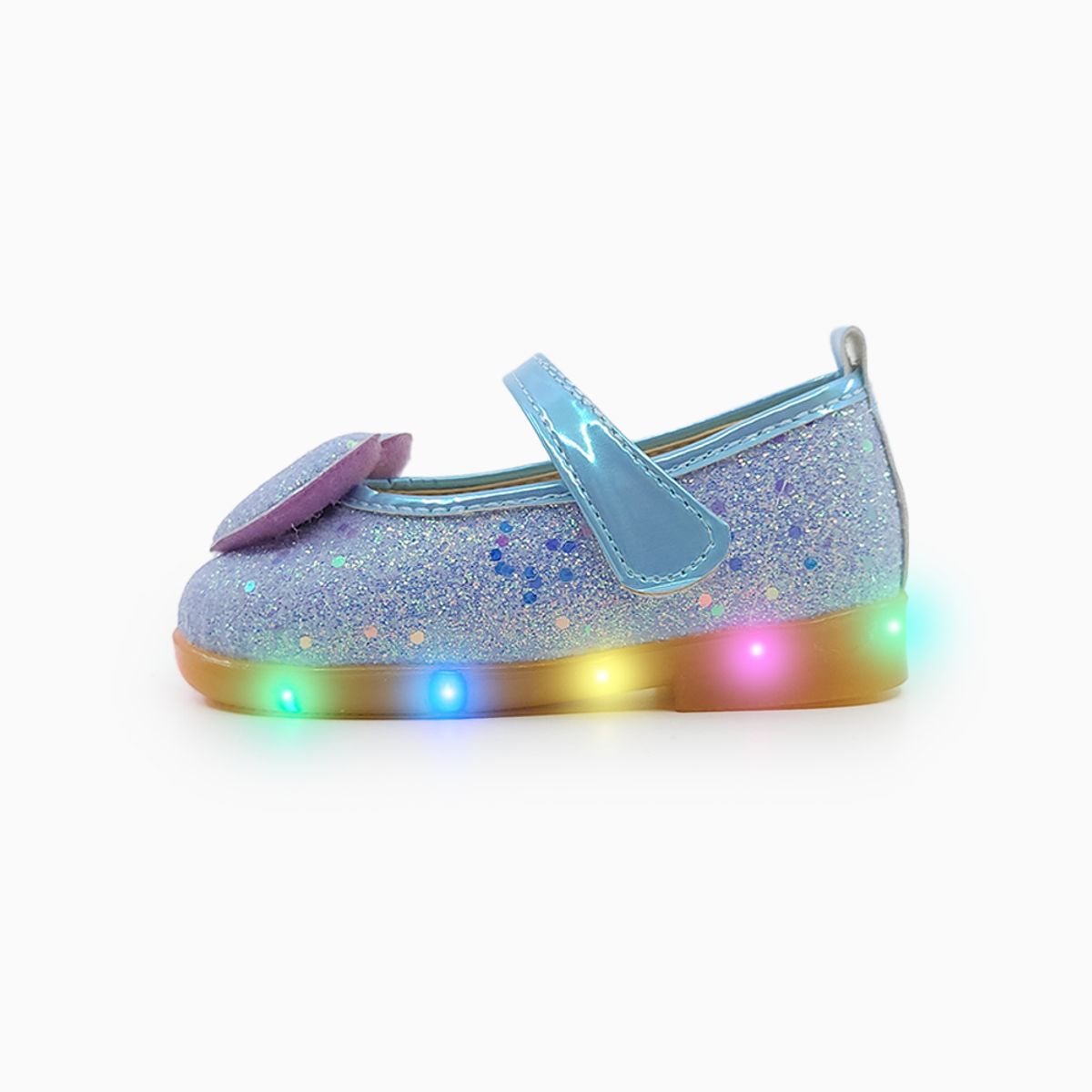 베이비솔(BABYSOLE) 클로이하트글리터LED플랫