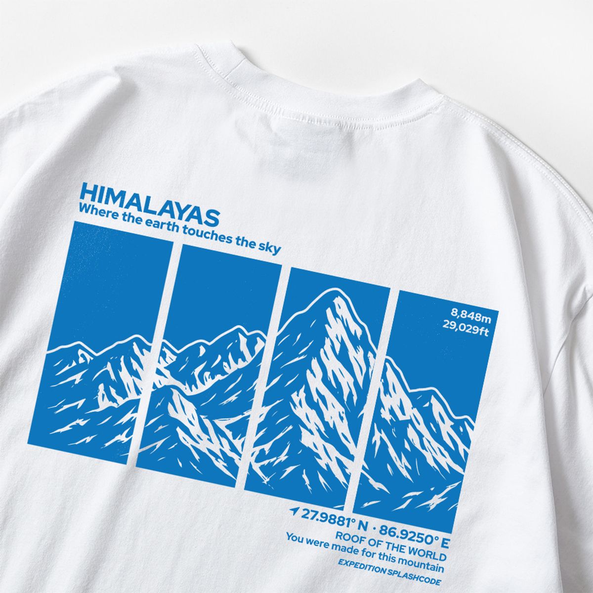 스플래시코드(SPLASHCODE) 반팔 티셔츠 화이트 - 히말라야(Himalayas)