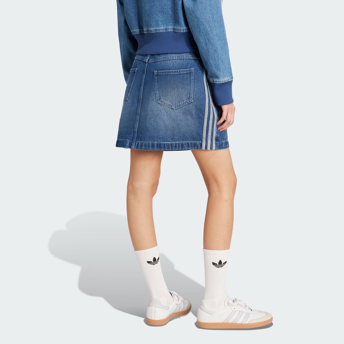 아디다스(ADIDAS) 3S 데님 미니 스커트 - 인디고데님 / JW2649