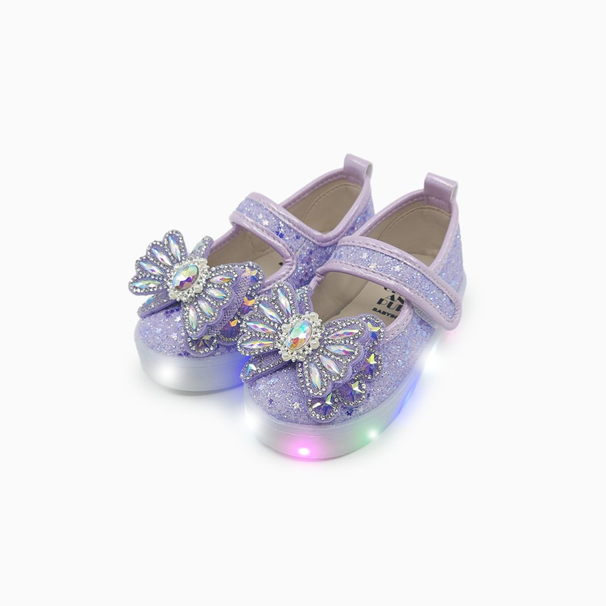 베이비솔(BABYSOLE) 크리스탈리본LED메리제인