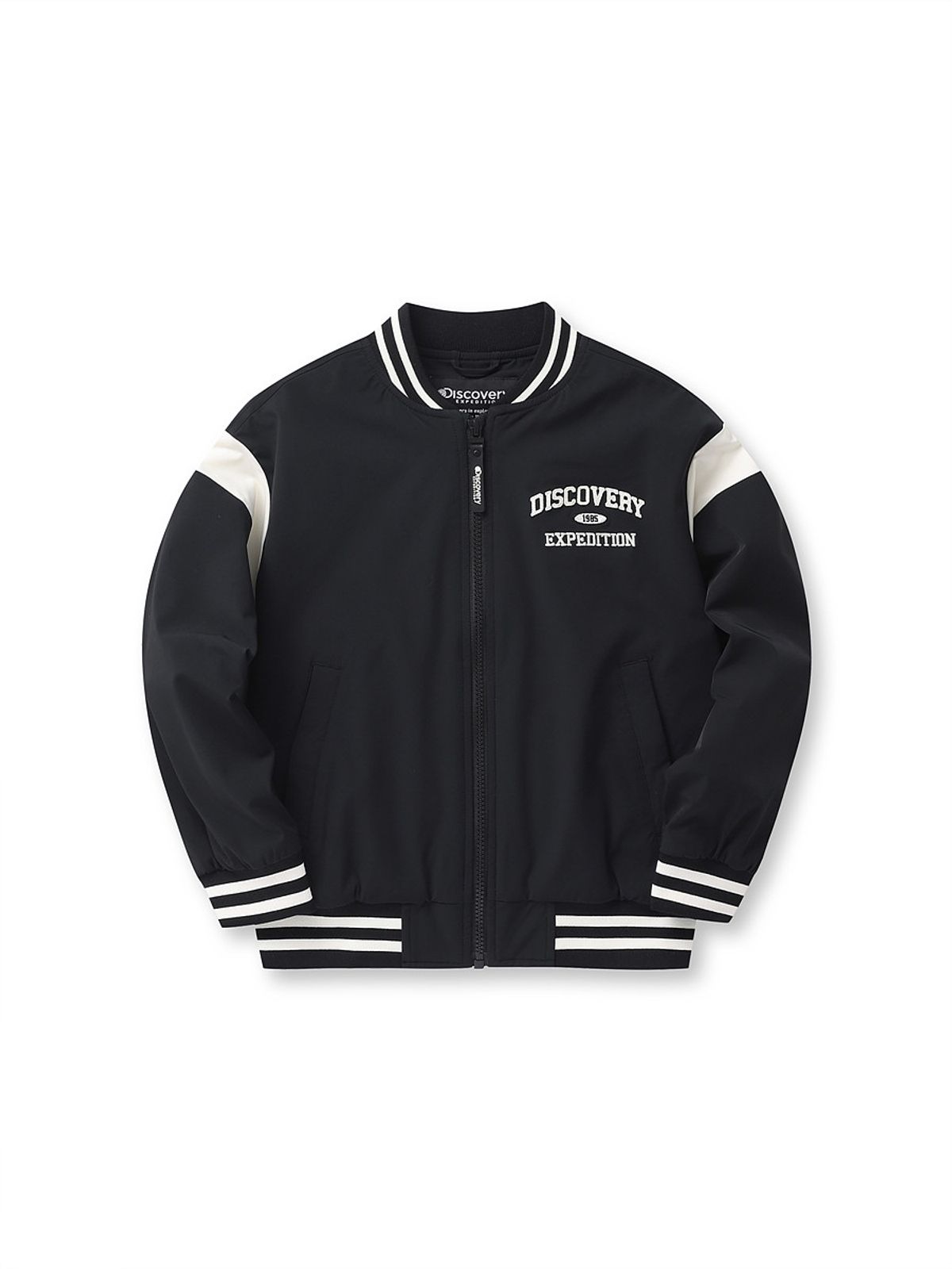 디스커버리 키즈(DISCOVERY KIDS) 키즈 바시티 배색 바람막이 자켓 (BLACK)