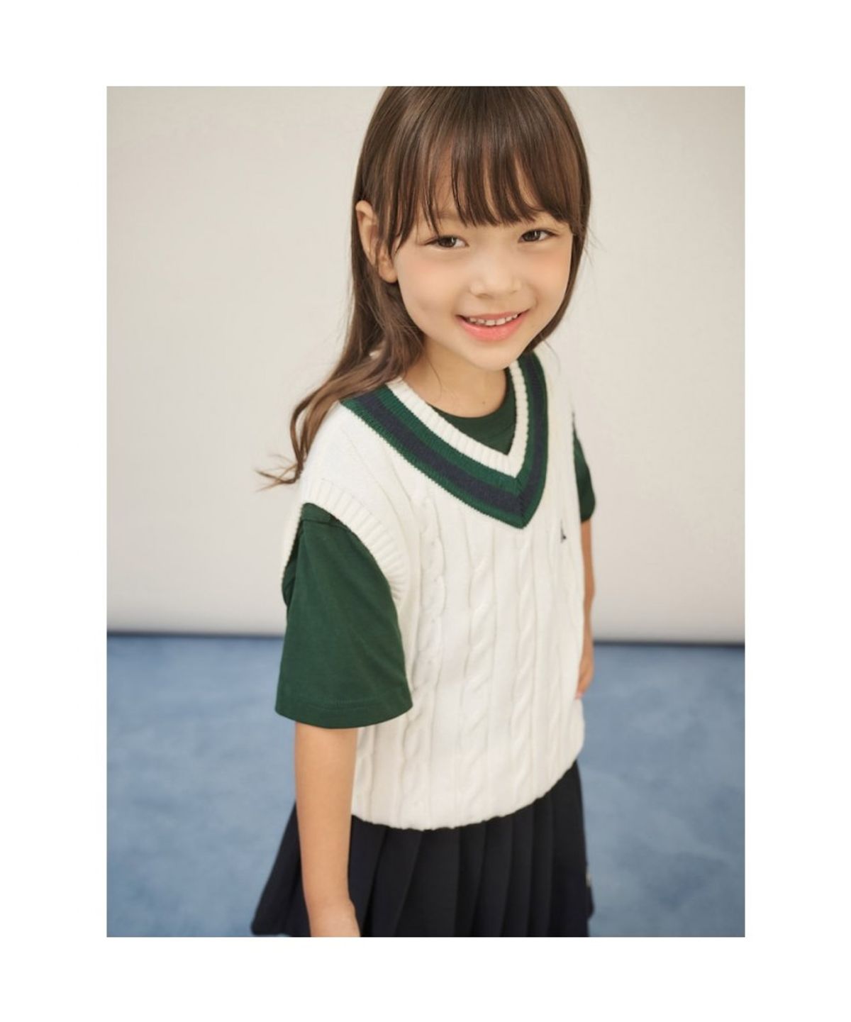 빈폴 키즈(BEANPOLE KIDS) 면 케이블 크리켓 베스트 - 아이보리 (BI5751U010) (BI5751U010) (BI5751U010)