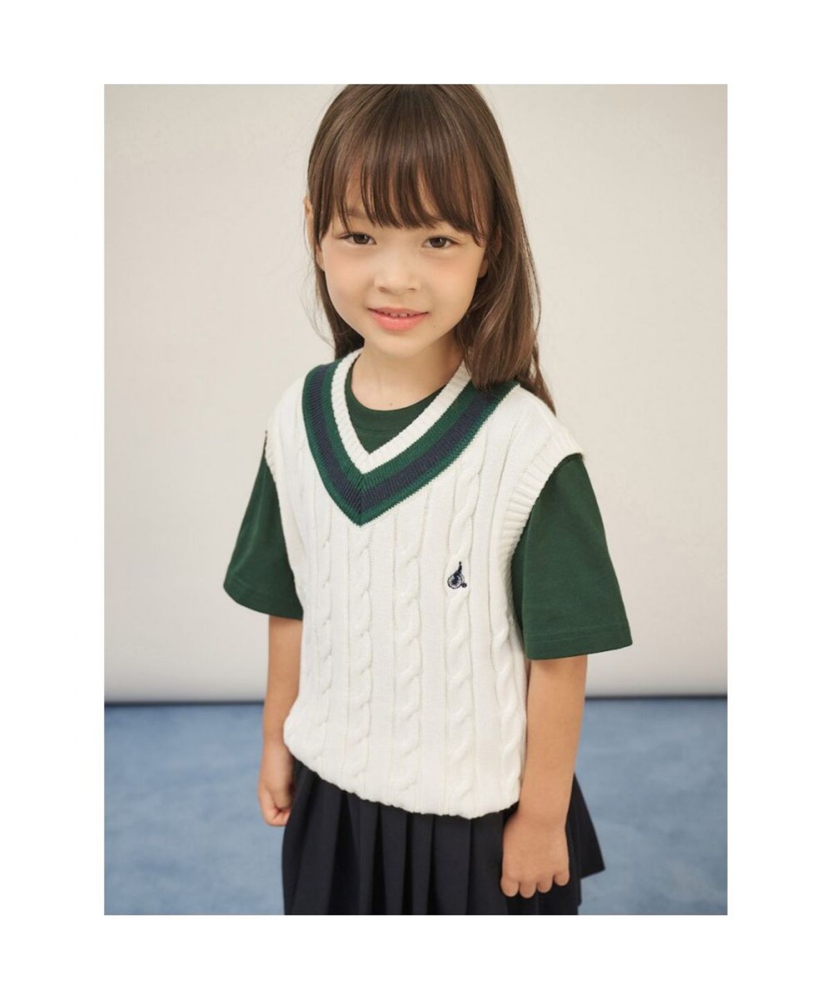 빈폴 키즈(BEANPOLE KIDS) 면 케이블 크리켓 베스트 - 아이보리 (BI5751U010) (BI5751U010) (BI5751U010)