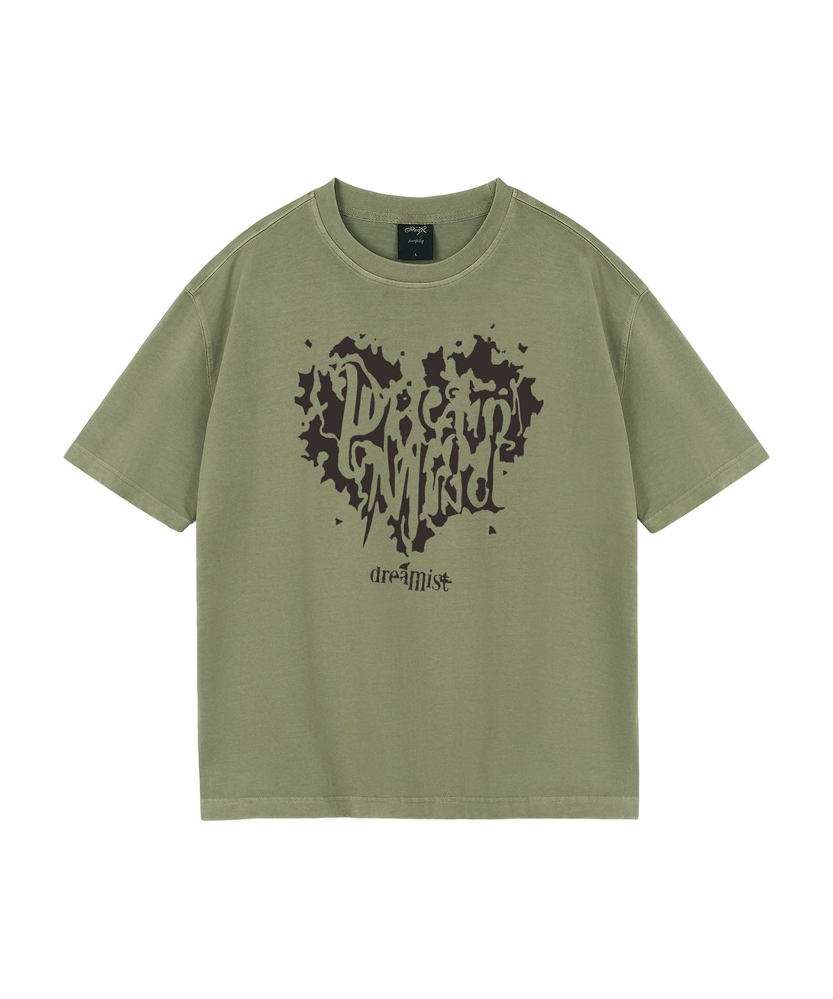와일드락(WILDROCK) Hollysheesh Dreamist Heart 피그먼트 오버핏 반팔 티셔츠_6 COL (크롭 포함)