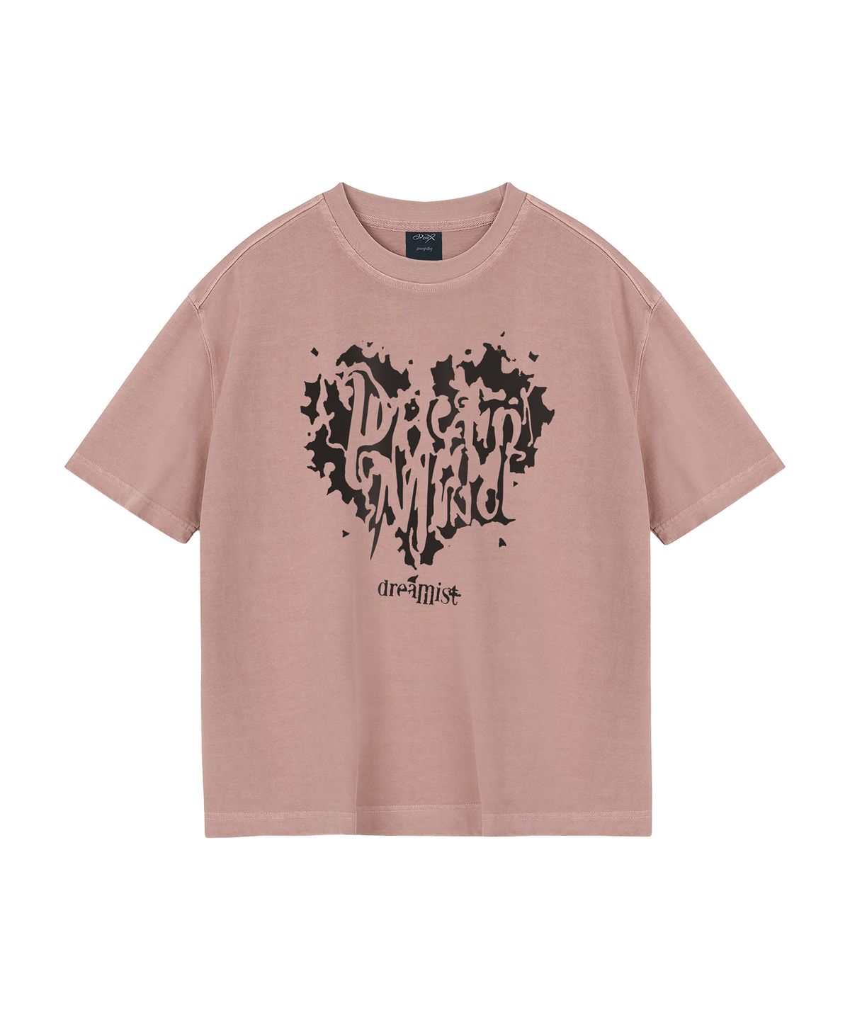 와일드락(WILDROCK) Hollysheesh Dreamist Heart 피그먼트 오버핏 반팔 티셔츠_6 COL (크롭 포함)