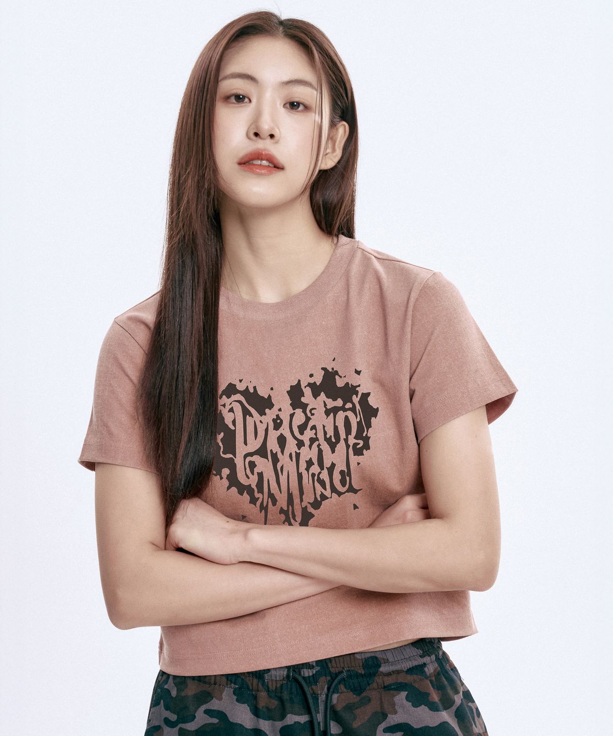 와일드락(WILDROCK) Hollysheesh Dreamist Heart 피그먼트 오버핏 반팔 티셔츠_6 COL (크롭 포함)