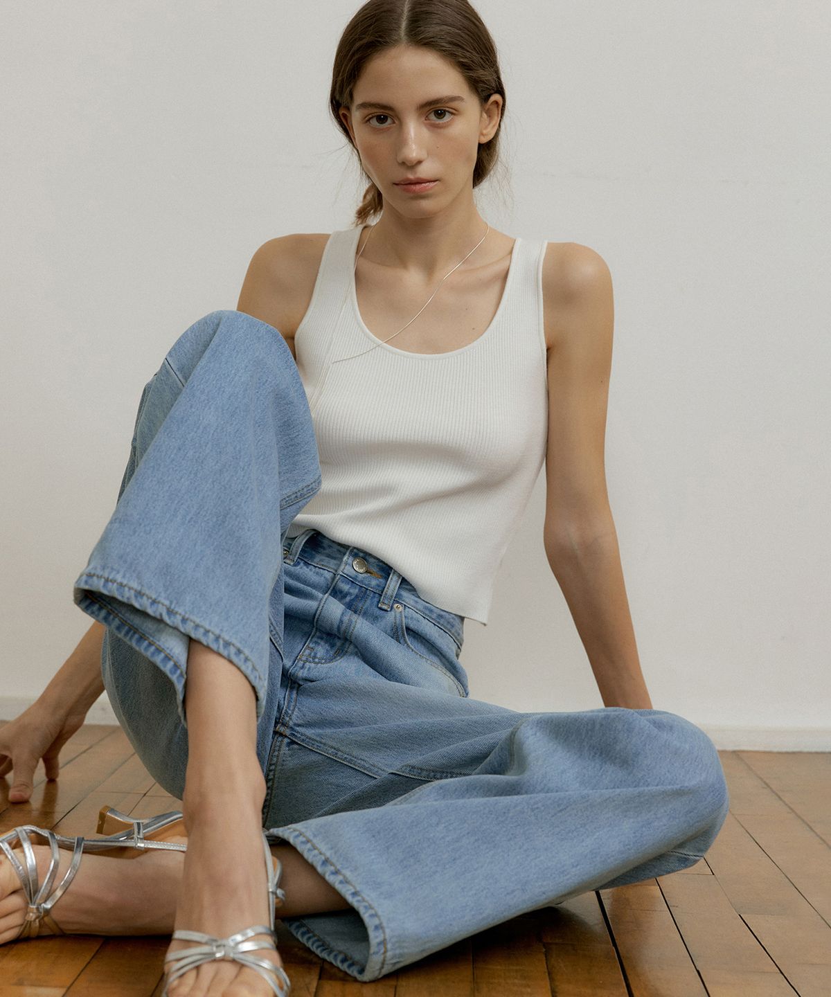 오떼뜨(OCTETTE) BLUE DIAGONAL SEAM DENIM