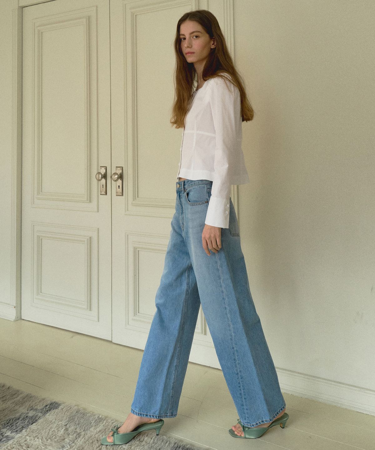 오떼뜨(OCTETTE) BLUE DIAGONAL SEAM DENIM