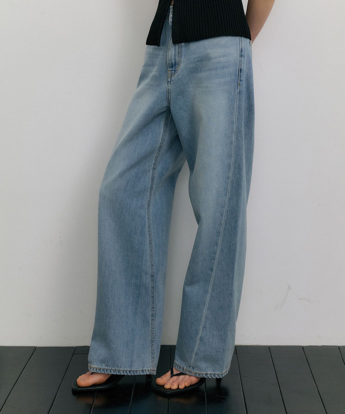 오떼뜨(OCTETTE) BLUE DIAGONAL SEAM DENIM