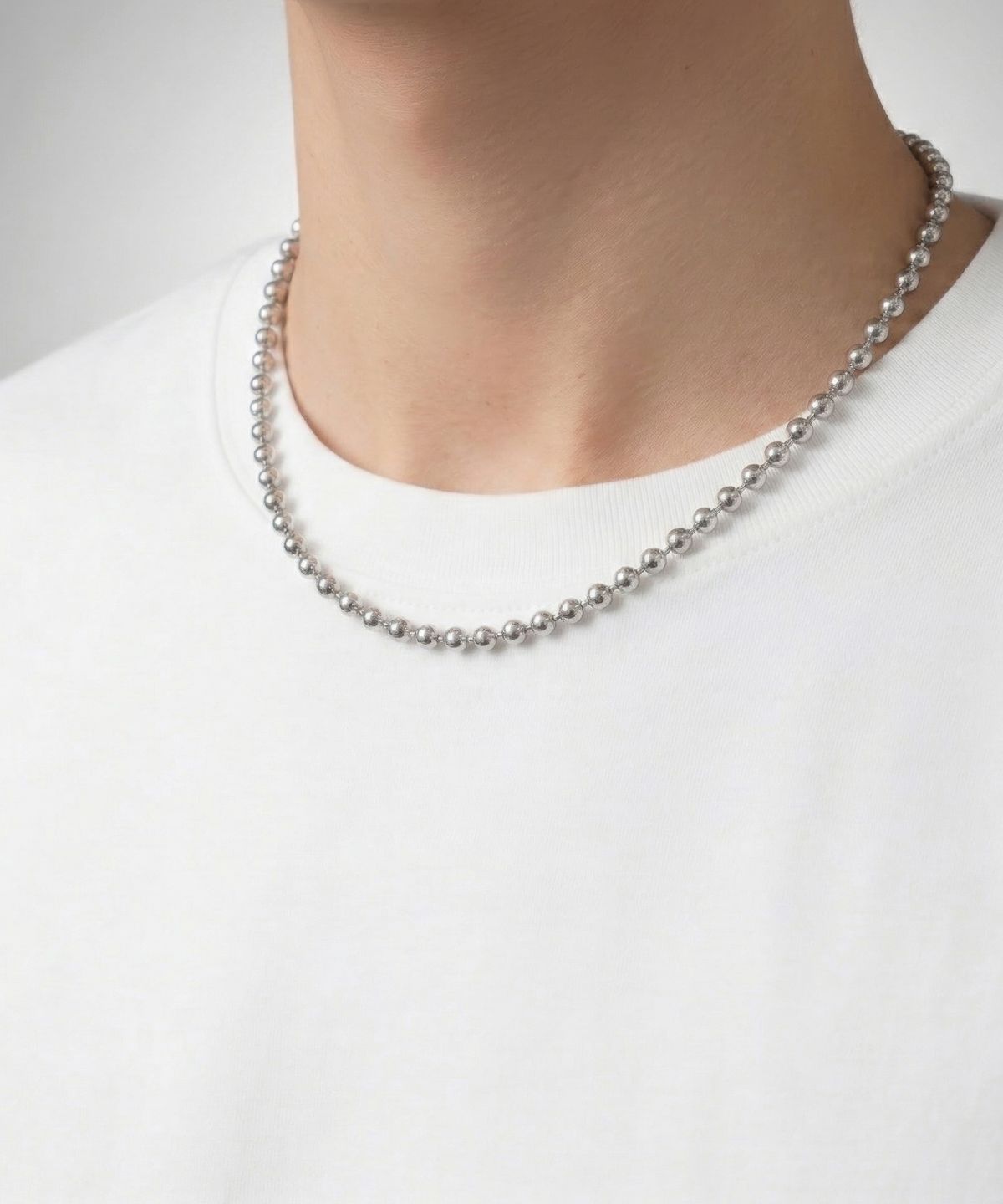 베이스클레프(BASSCLEF) 남자 비즈 목걸이 써지컬 스틸 CLEF BEADS NEC